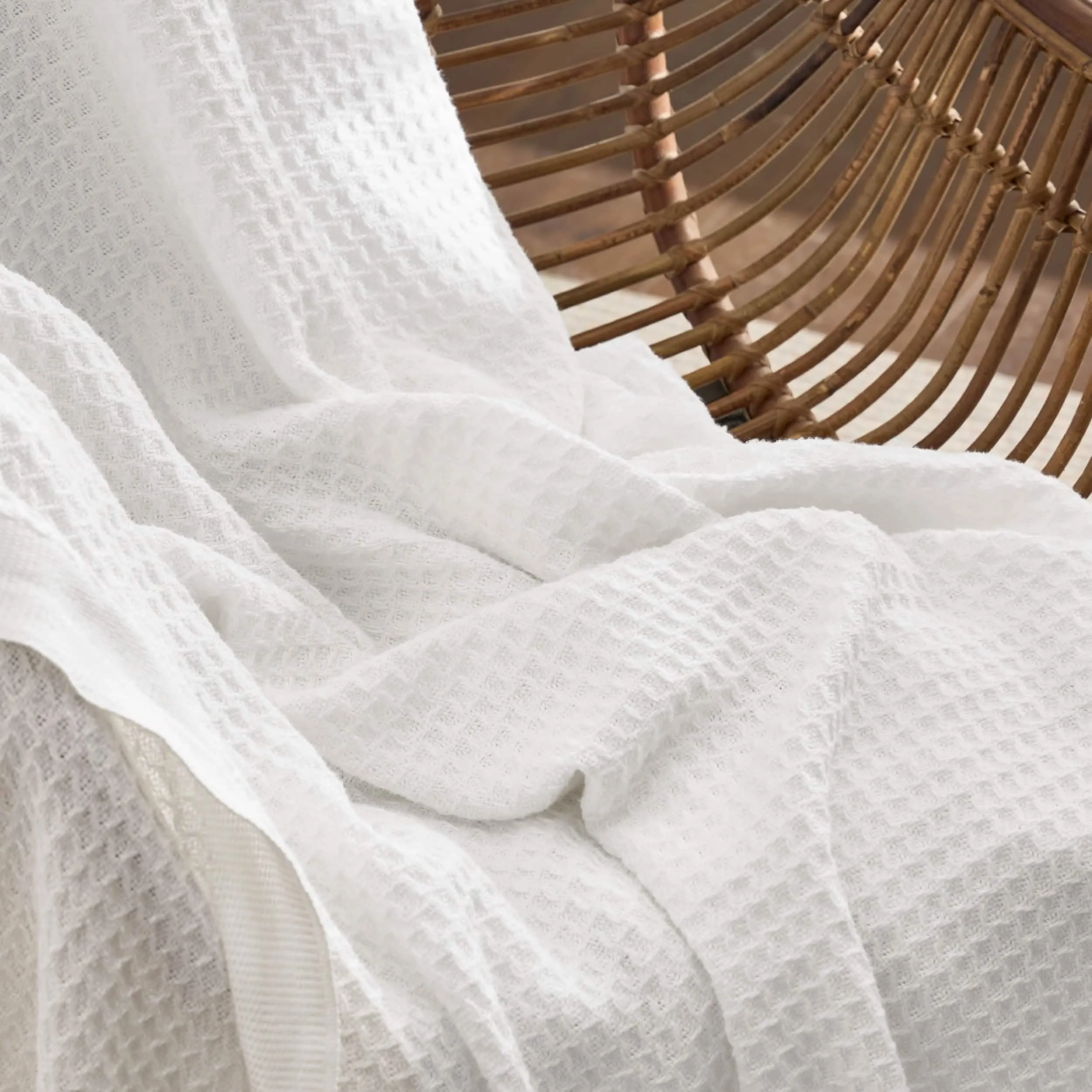 100% Cotton Waffle Weave Blankets