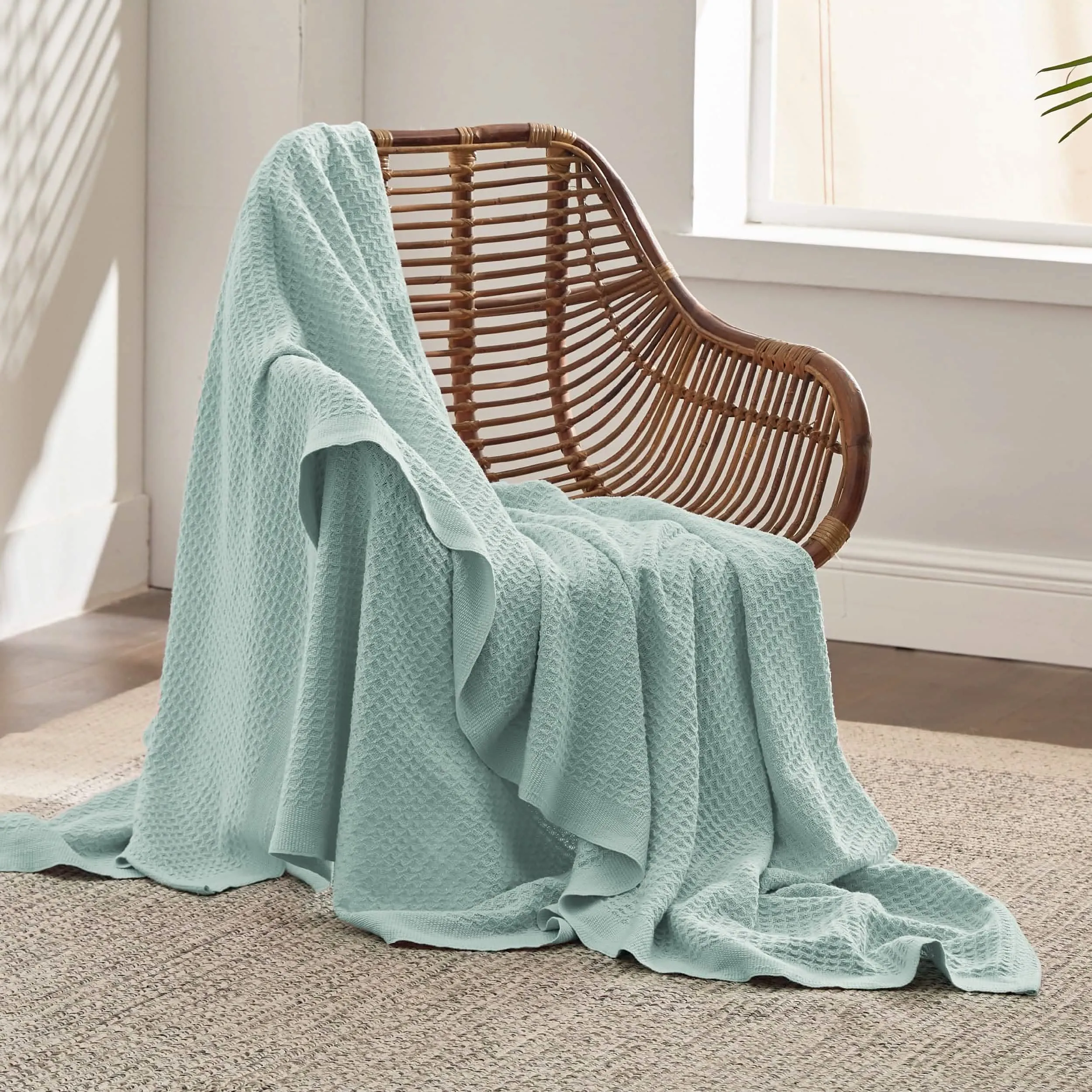 100% Cotton Waffle Weave Blankets