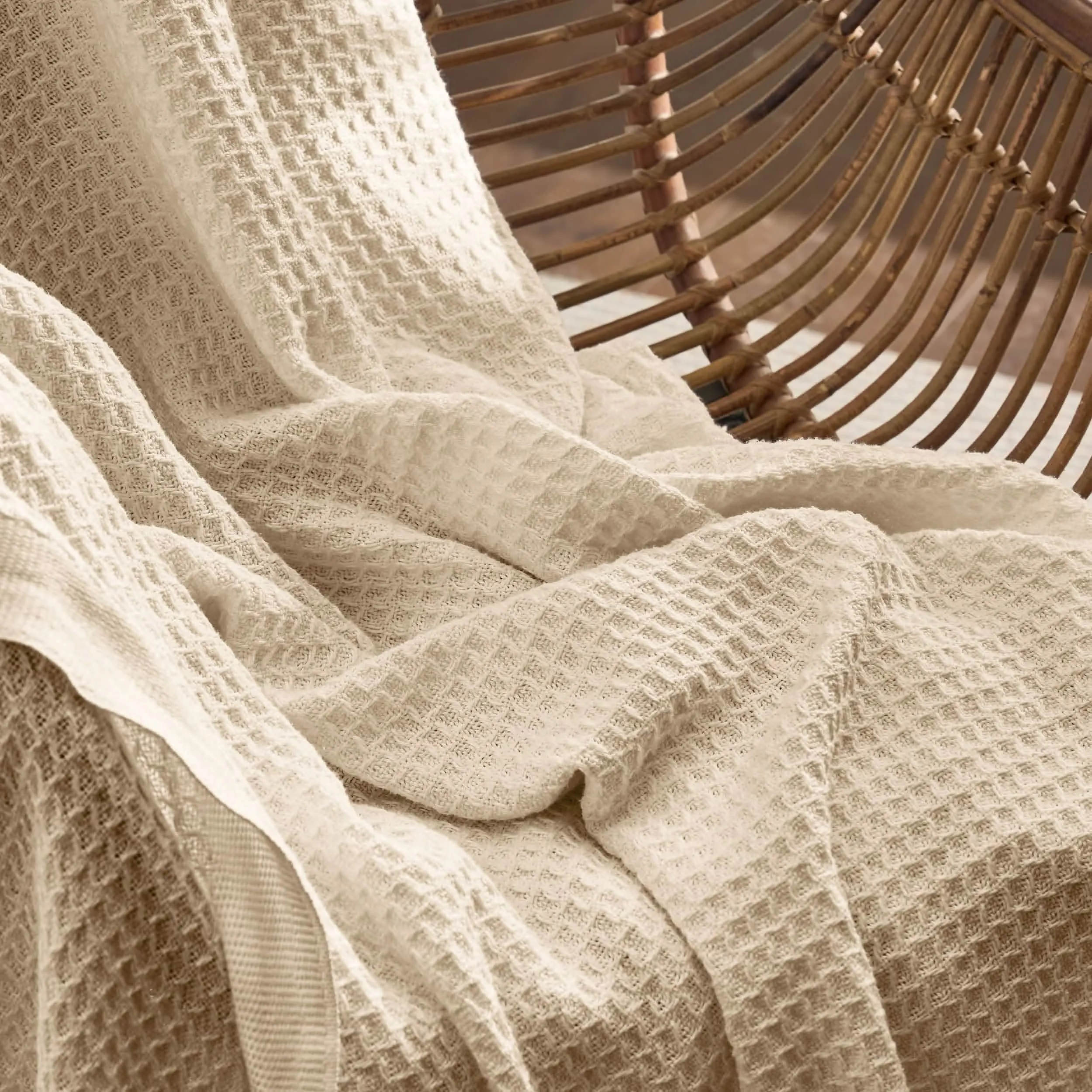 100% Cotton Waffle Weave Blankets