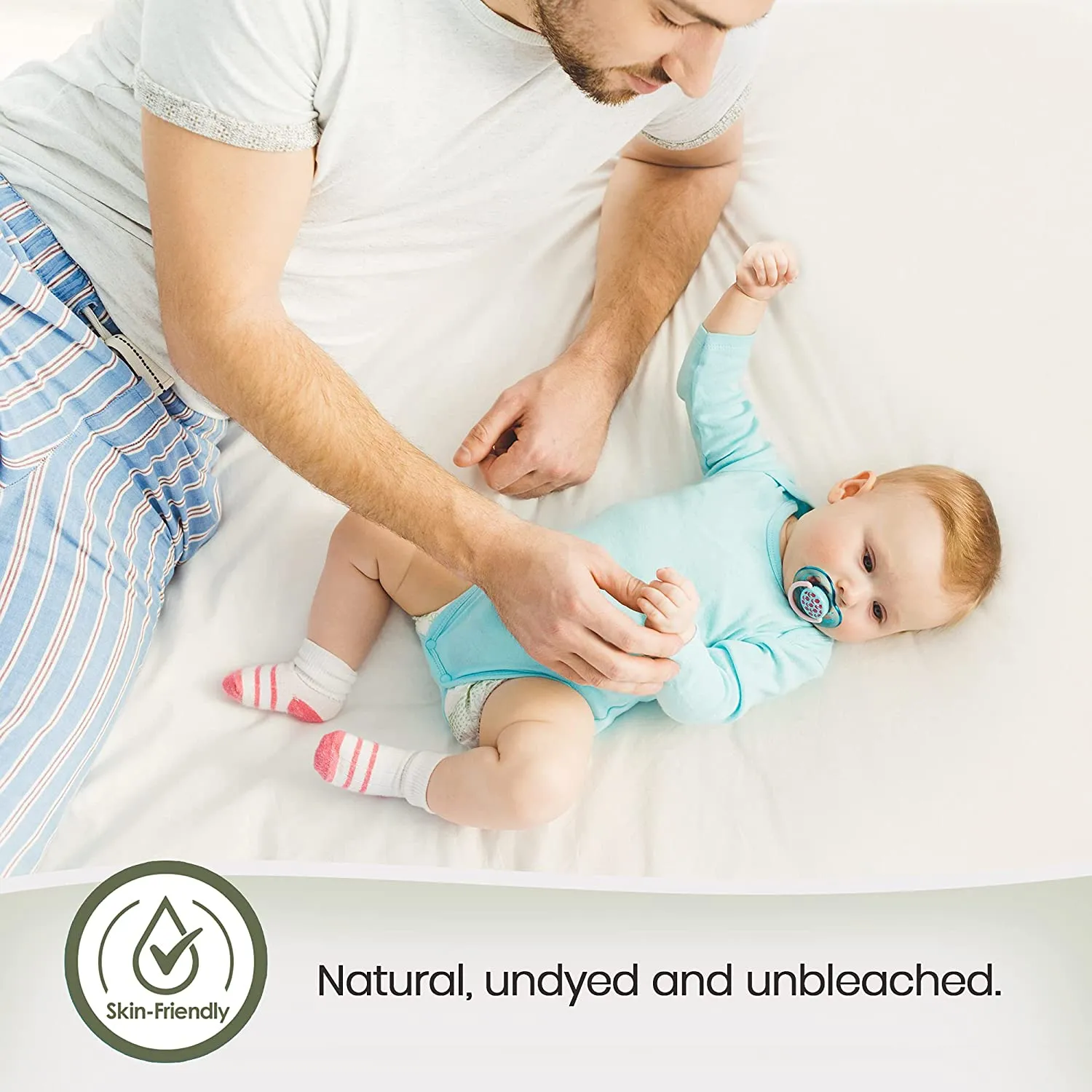 100% Waterproof Organic Cotton Mattress Protector - Mattresses Cover - GOTS & Fairtrade-Certified Organic - Breathable - Deep Pocket