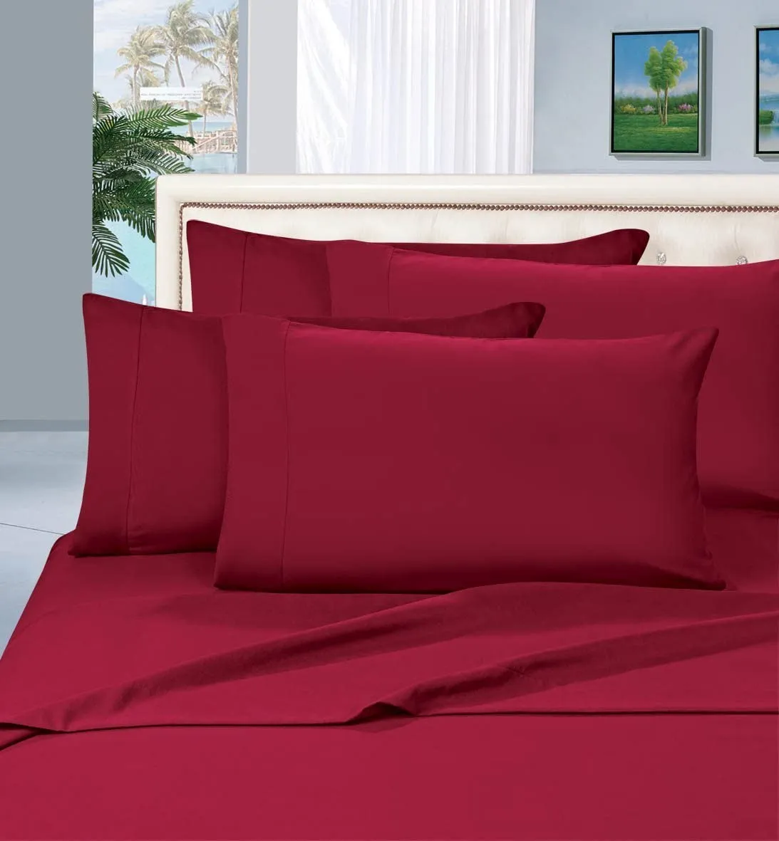 1500 Thread Count Egyptian Quality Silky Soft Wrinkle Resistant Luxury 6 pcs Bed Sheet Set