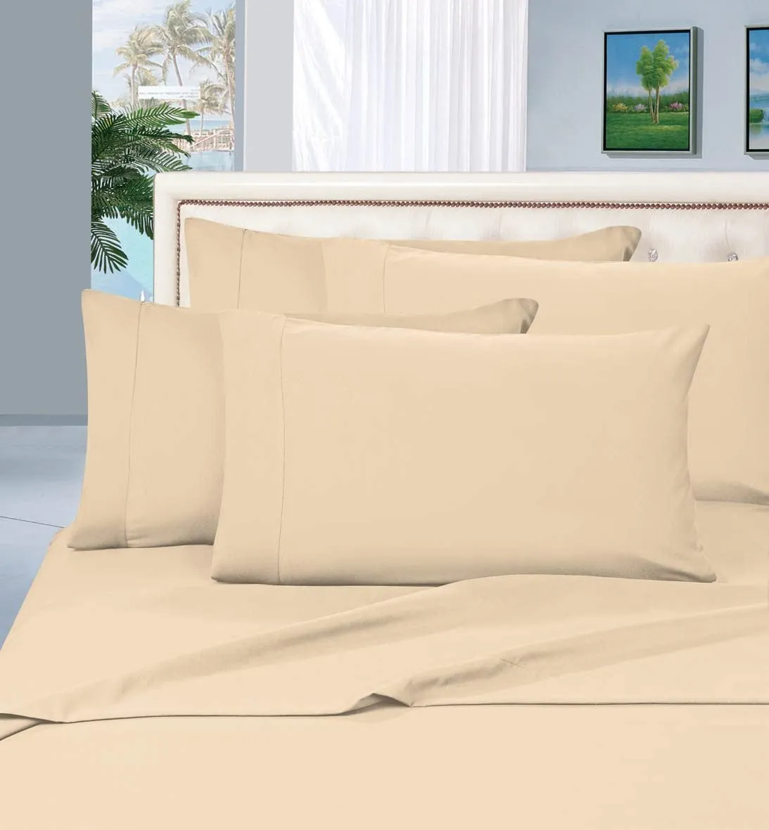 1500 Thread Count Egyptian Quality Silky Soft Wrinkle Resistant Luxury 6 pcs Bed Sheet Set