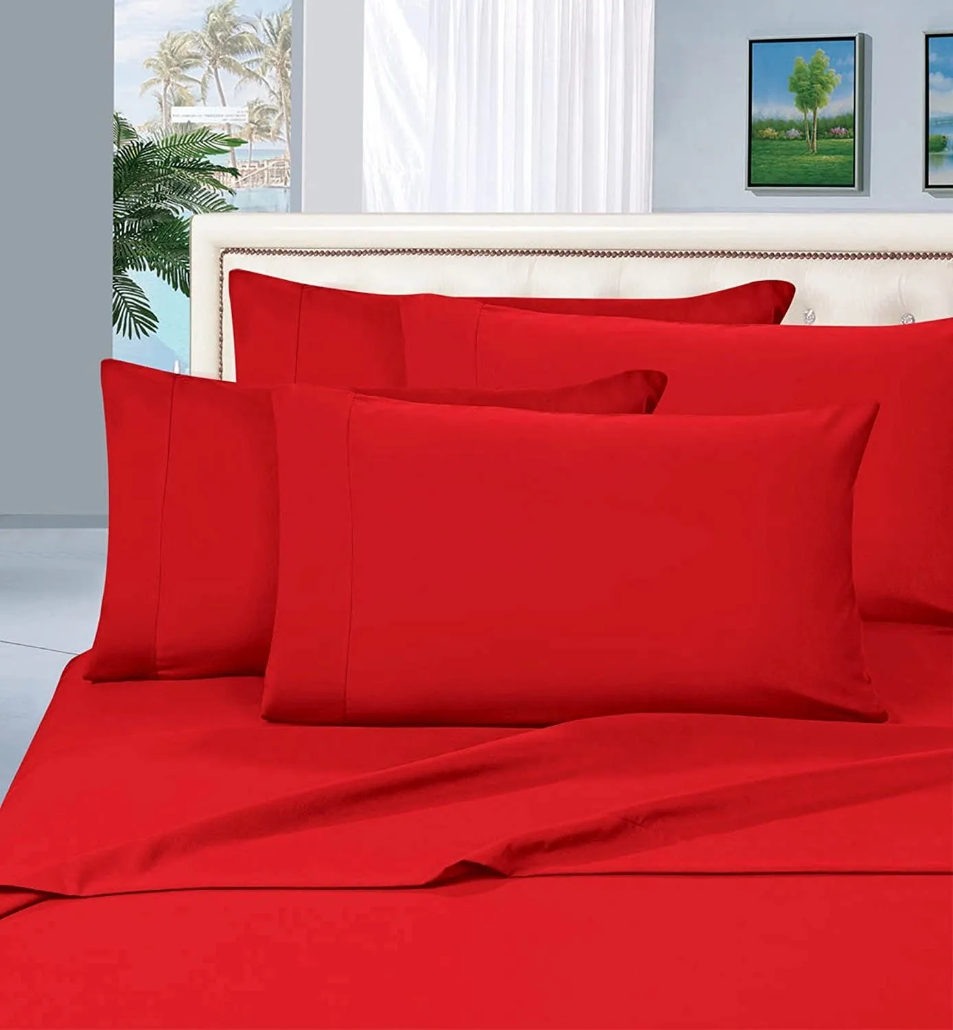 1500 Thread Count Egyptian Quality Silky Soft Wrinkle Resistant Luxury 6 pcs Bed Sheet Set