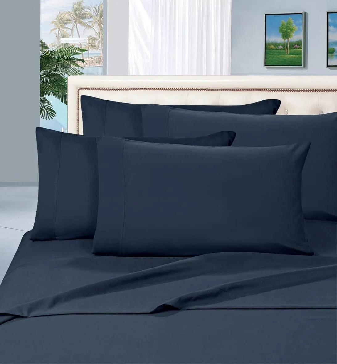 1500 Thread Count Egyptian Quality Silky Soft Wrinkle Resistant Luxury 6 pcs Bed Sheet Set