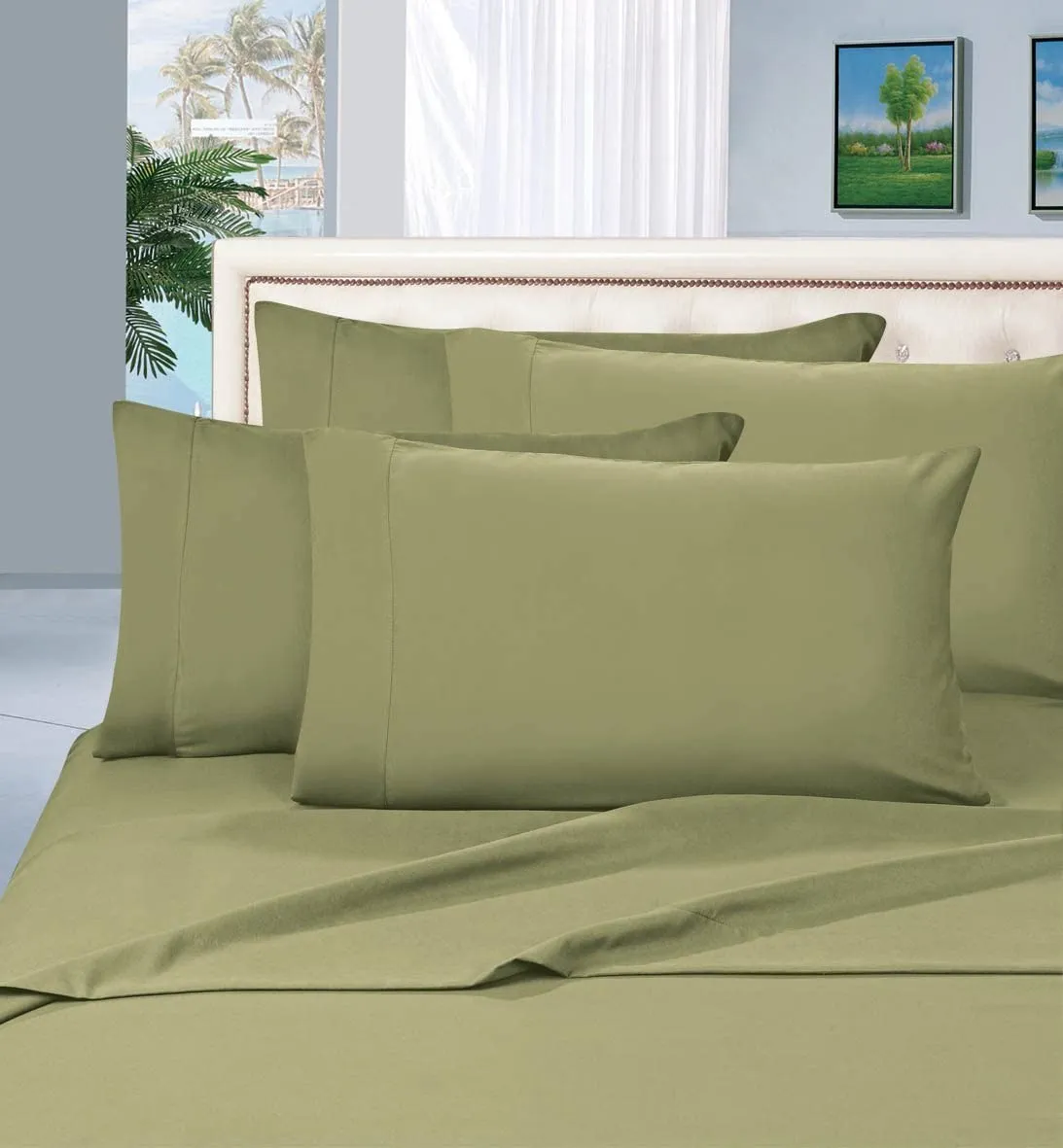 1500 Thread Count Egyptian Quality Silky Soft Wrinkle Resistant Luxury 6 pcs Bed Sheet Set