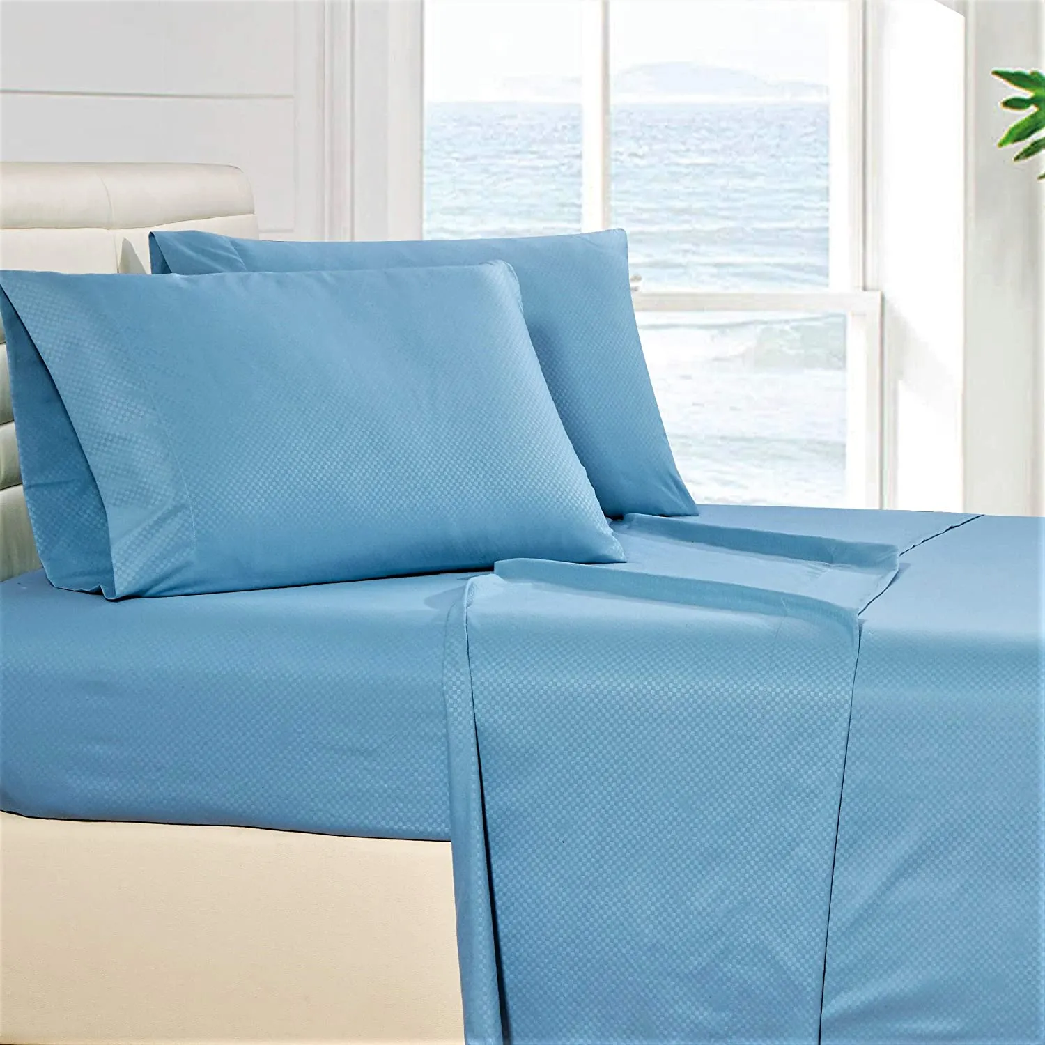 1800 Tread Wrinkle Stain Fade Resistant Hypoallergenic Deep Pocket 6 Pcs Bed Sheet Set