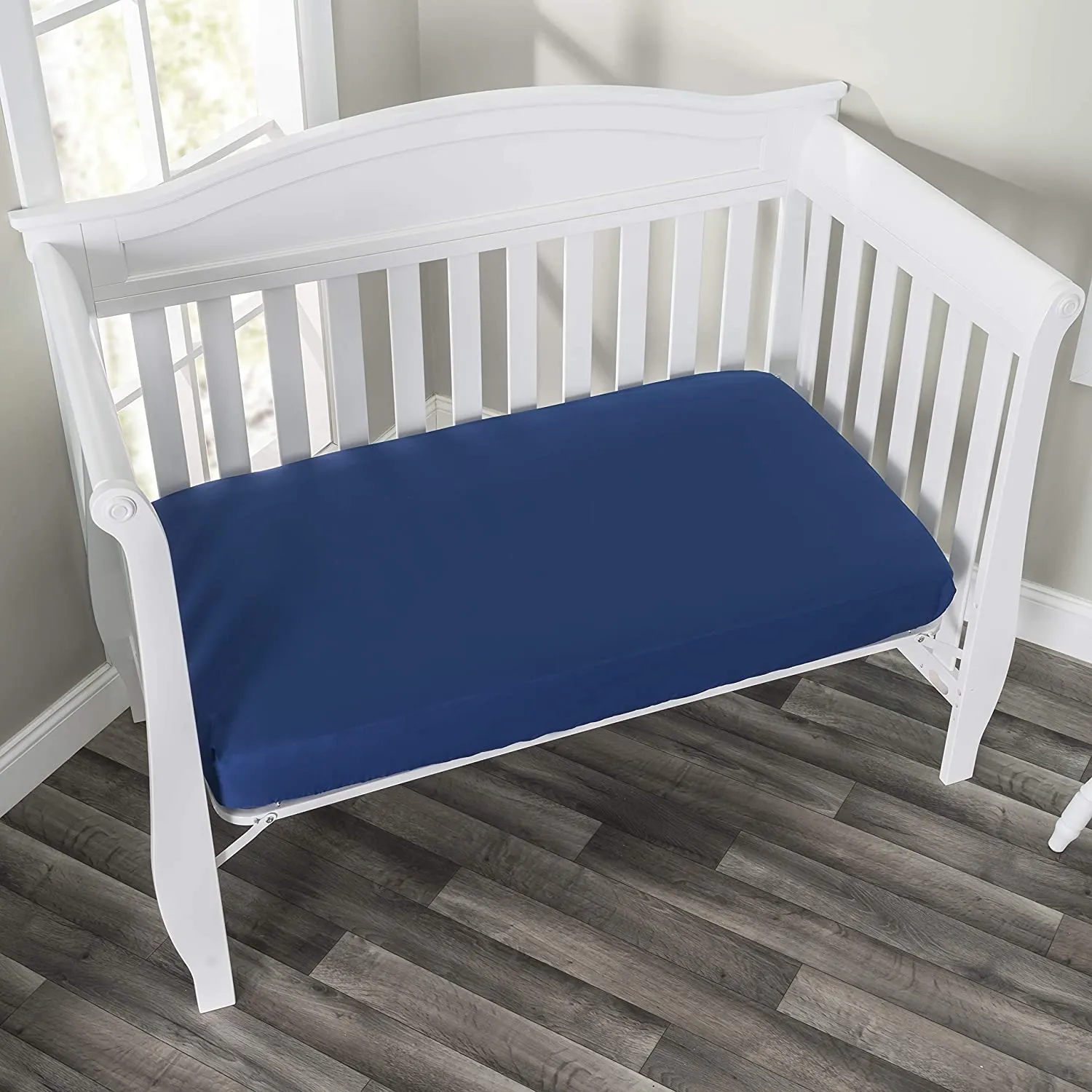 2 Pack Fitted Crib Sheet - Navy/Gray - Premium Cotton