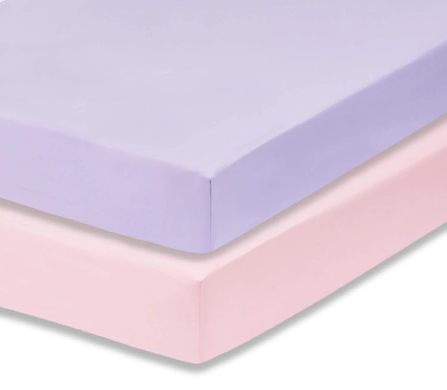 2 Pack Fitted Crib Sheet - Purple/Pink - Premium Cotton