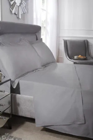 400 Thread Count Cotton - Flat Sheet in Silver Grey