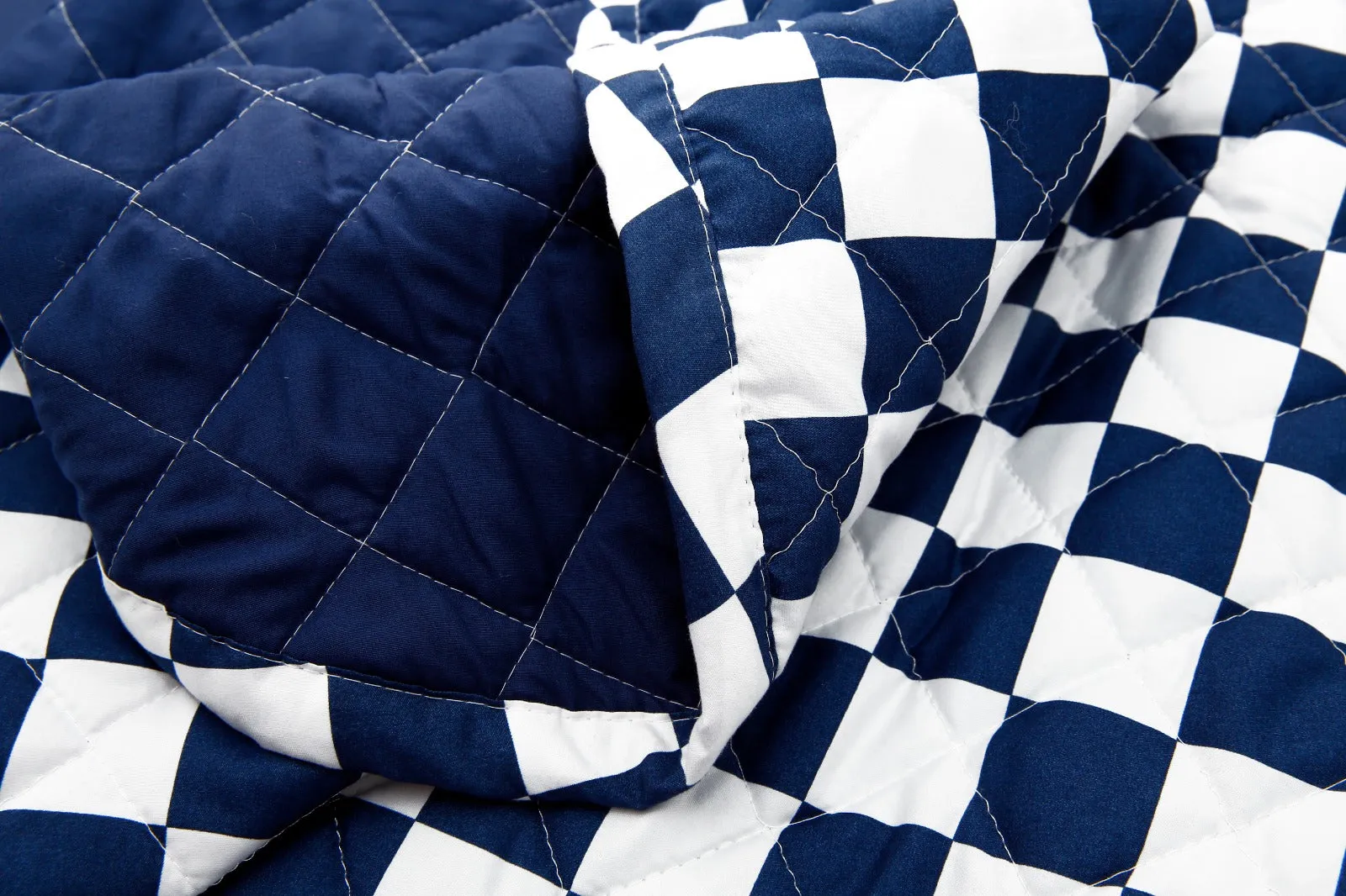 6 PCs Printed Bed Spread Set-Blue Chess