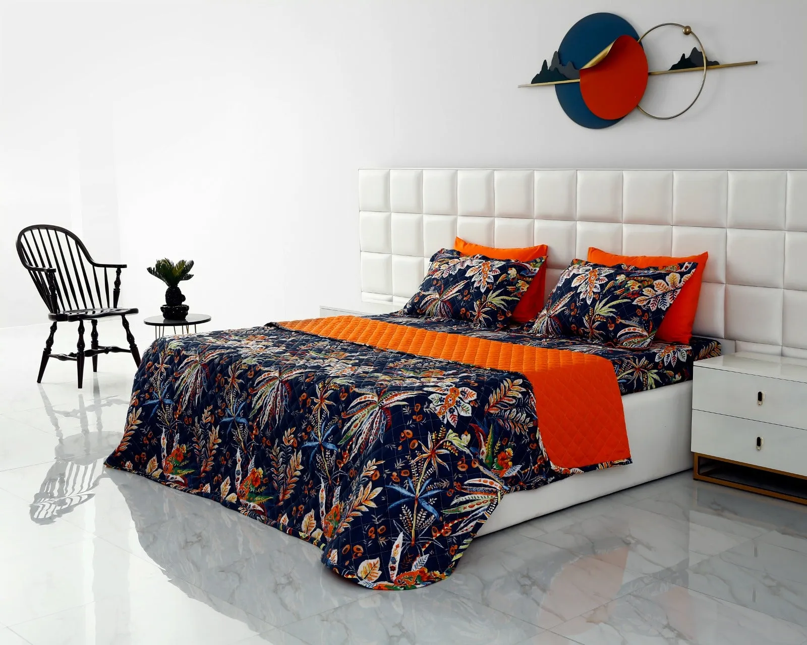 6 PCs Printed Bed Spread Set-Johana