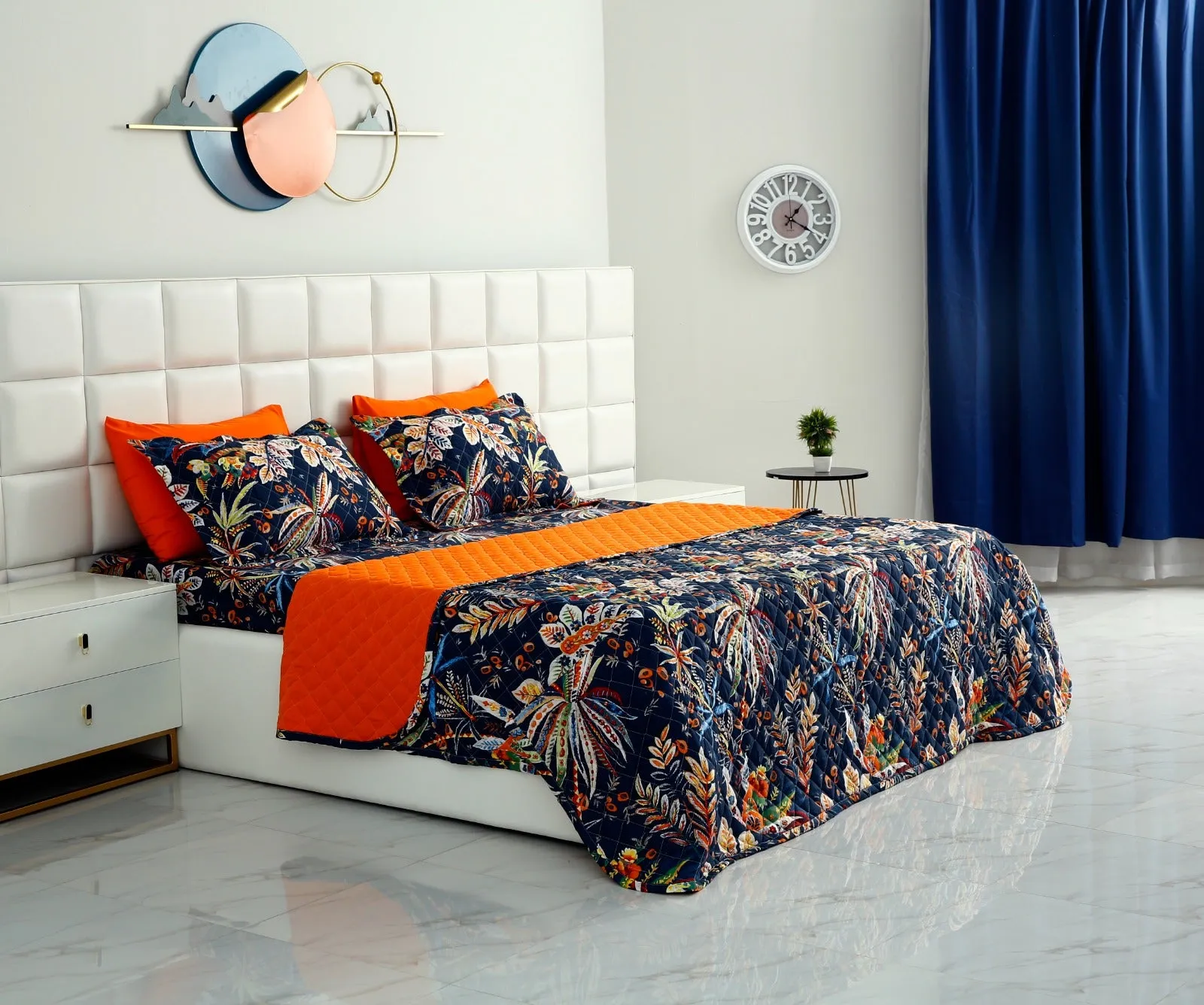 6 PCs Printed Bed Spread Set-Johana