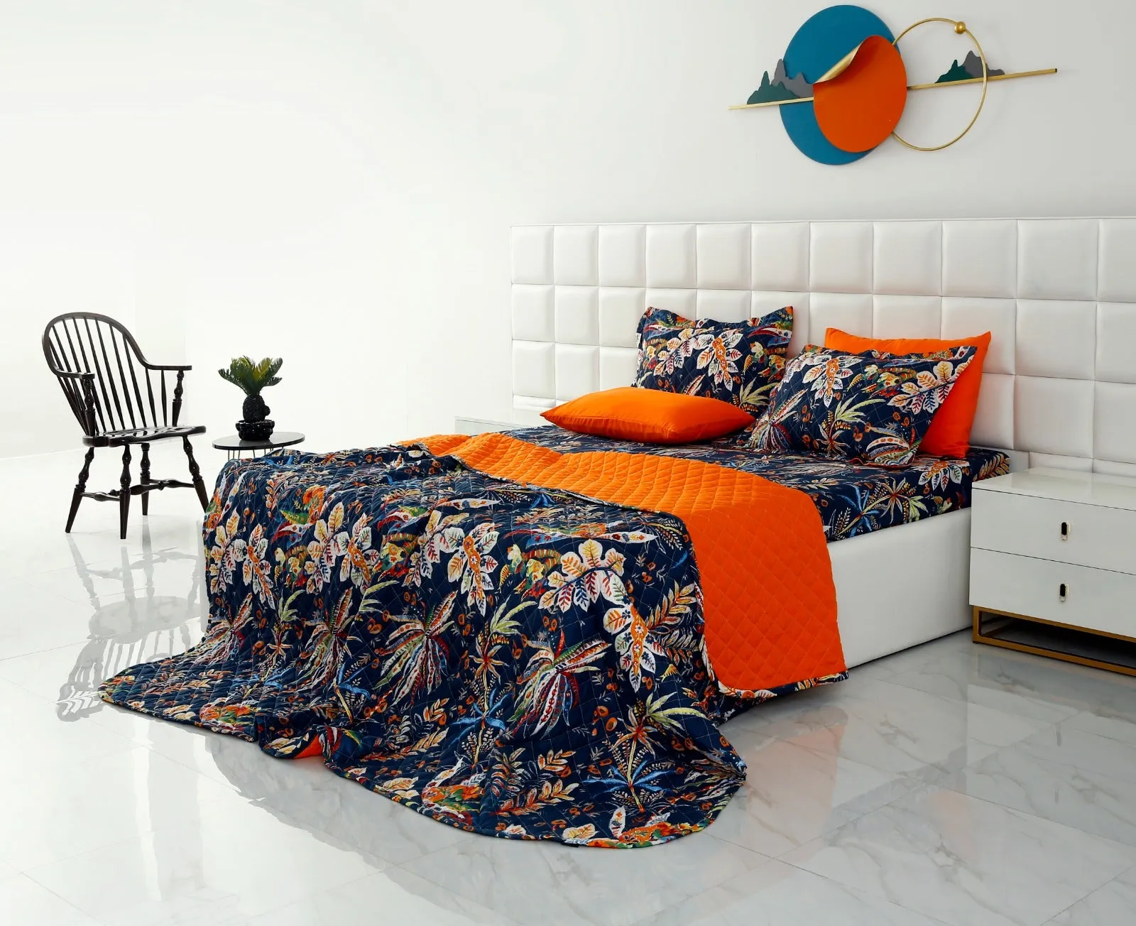 6 PCs Printed Bed Spread Set-Johana