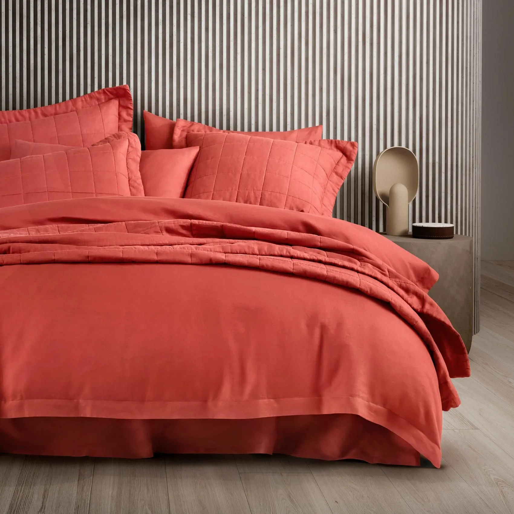 Abbotson Washed Red Linen European Sham by Sheridan