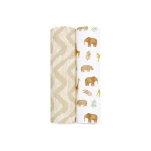 aden   anais Essentials Cotton Muslin 2 Pack Swaddle Blanket - Tanzania