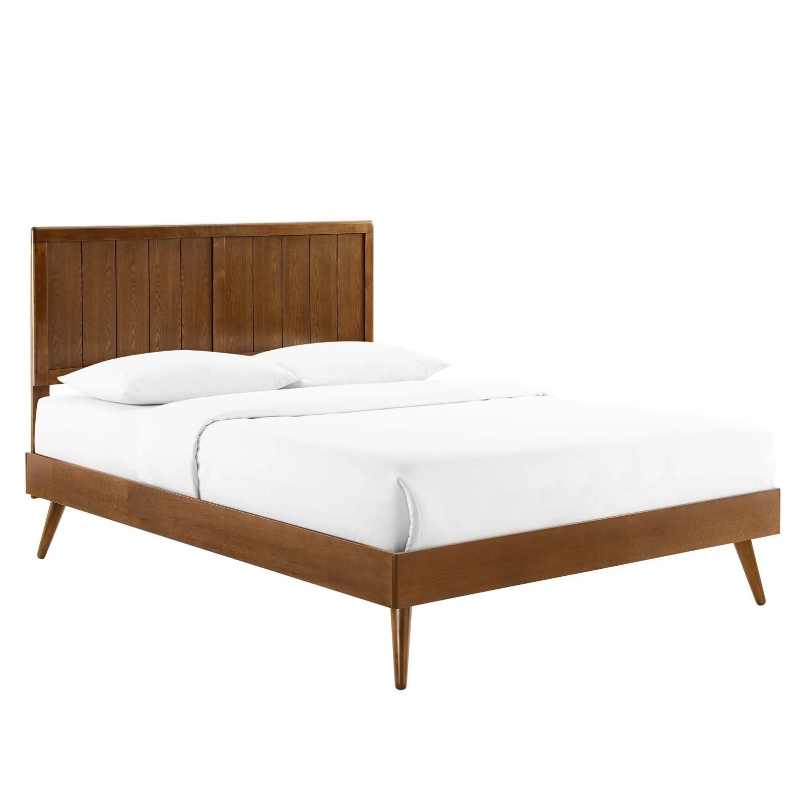 Alana Wood Platform Bed With Splayed Legs