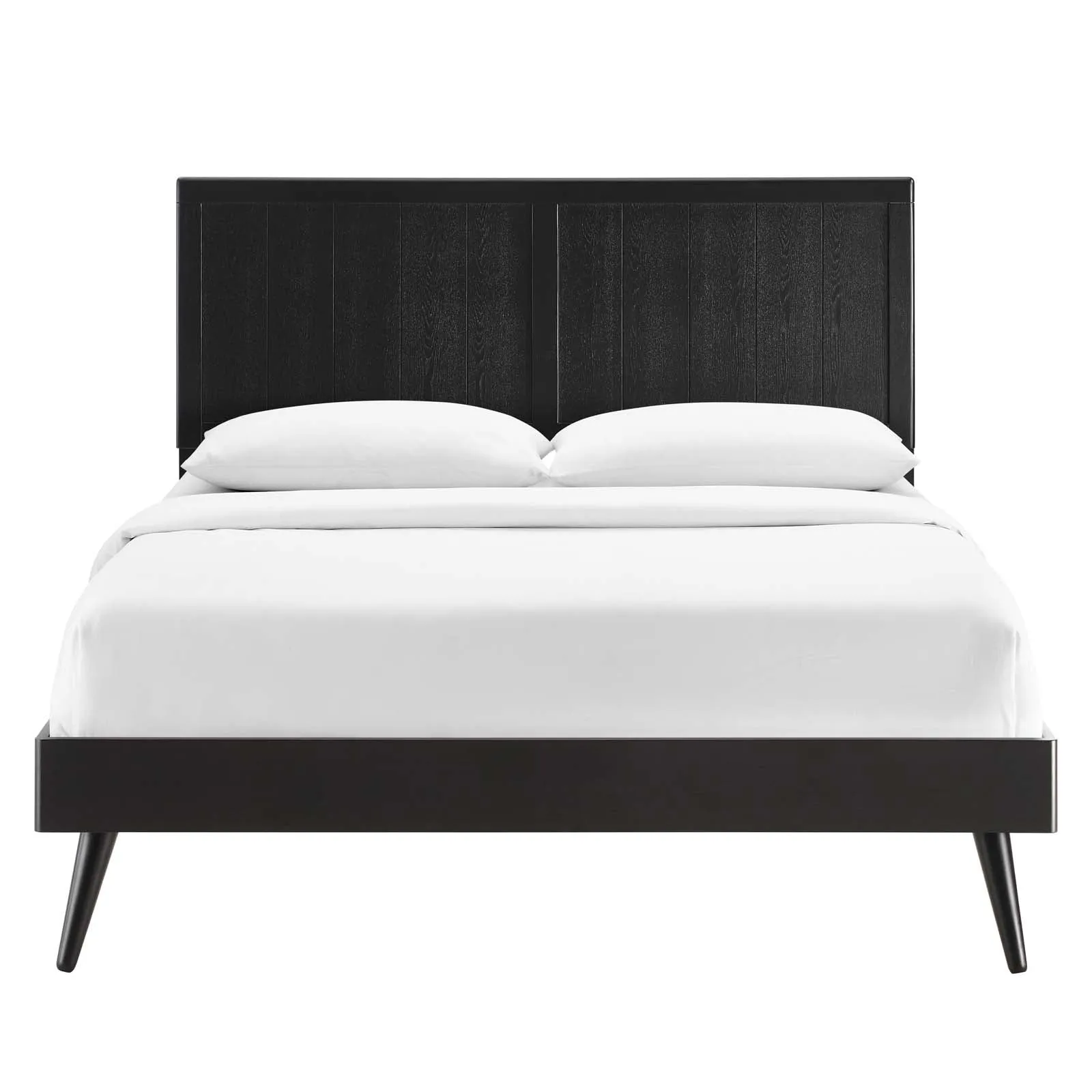 Alana Wood Platform Bed With Splayed Legs