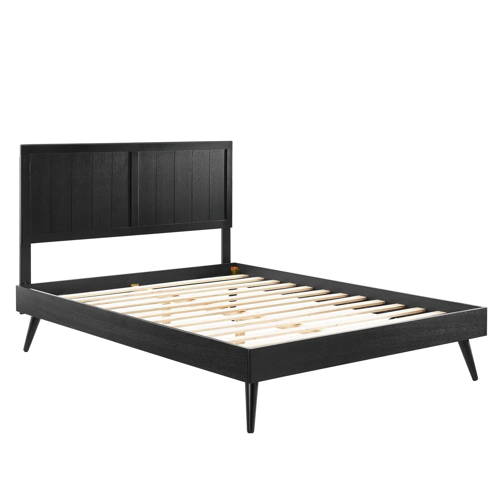 Alana Wood Platform Bed With Splayed Legs