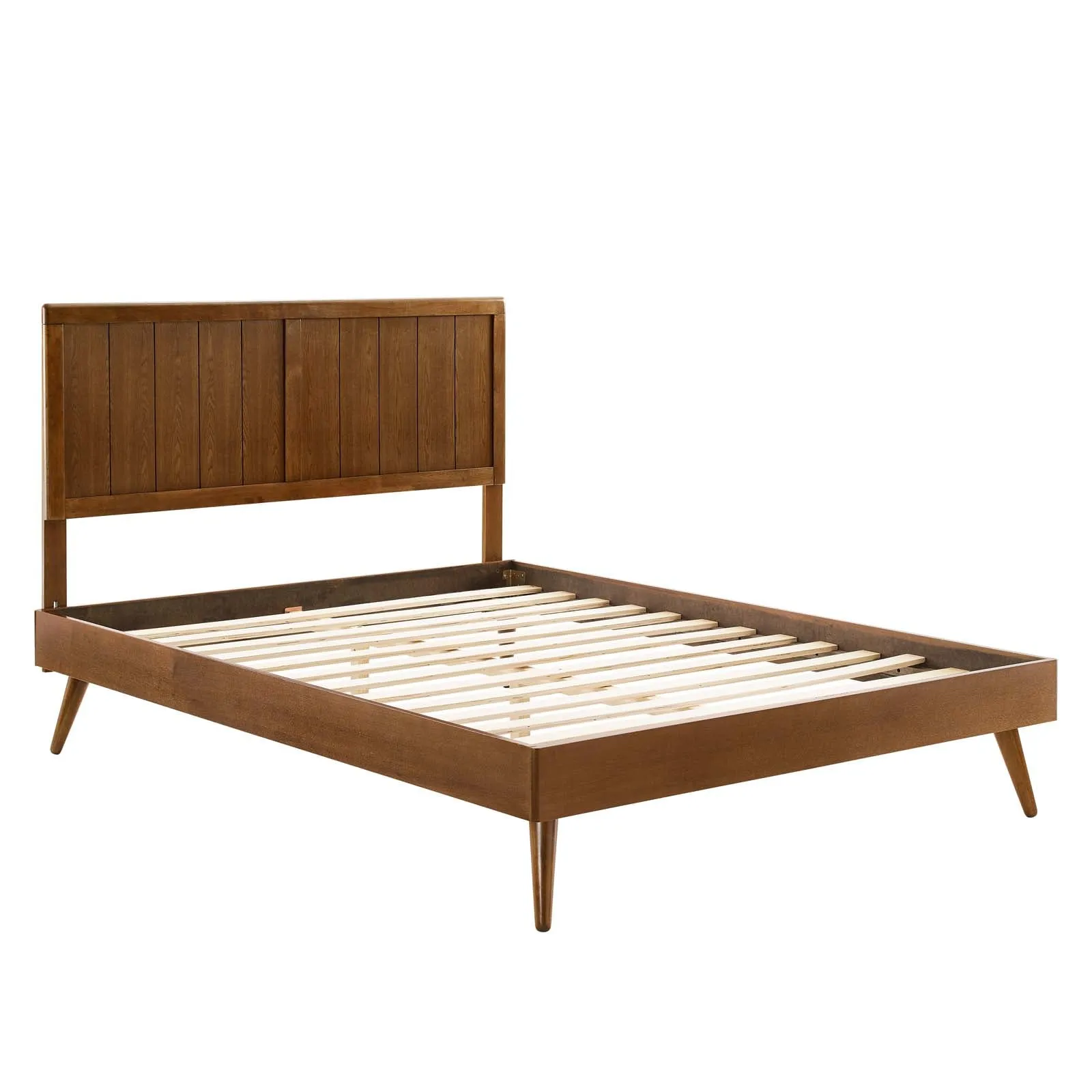 Alana Wood Platform Bed With Splayed Legs