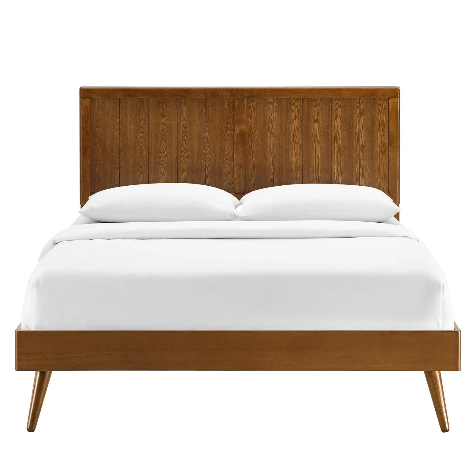 Alana Wood Platform Bed With Splayed Legs