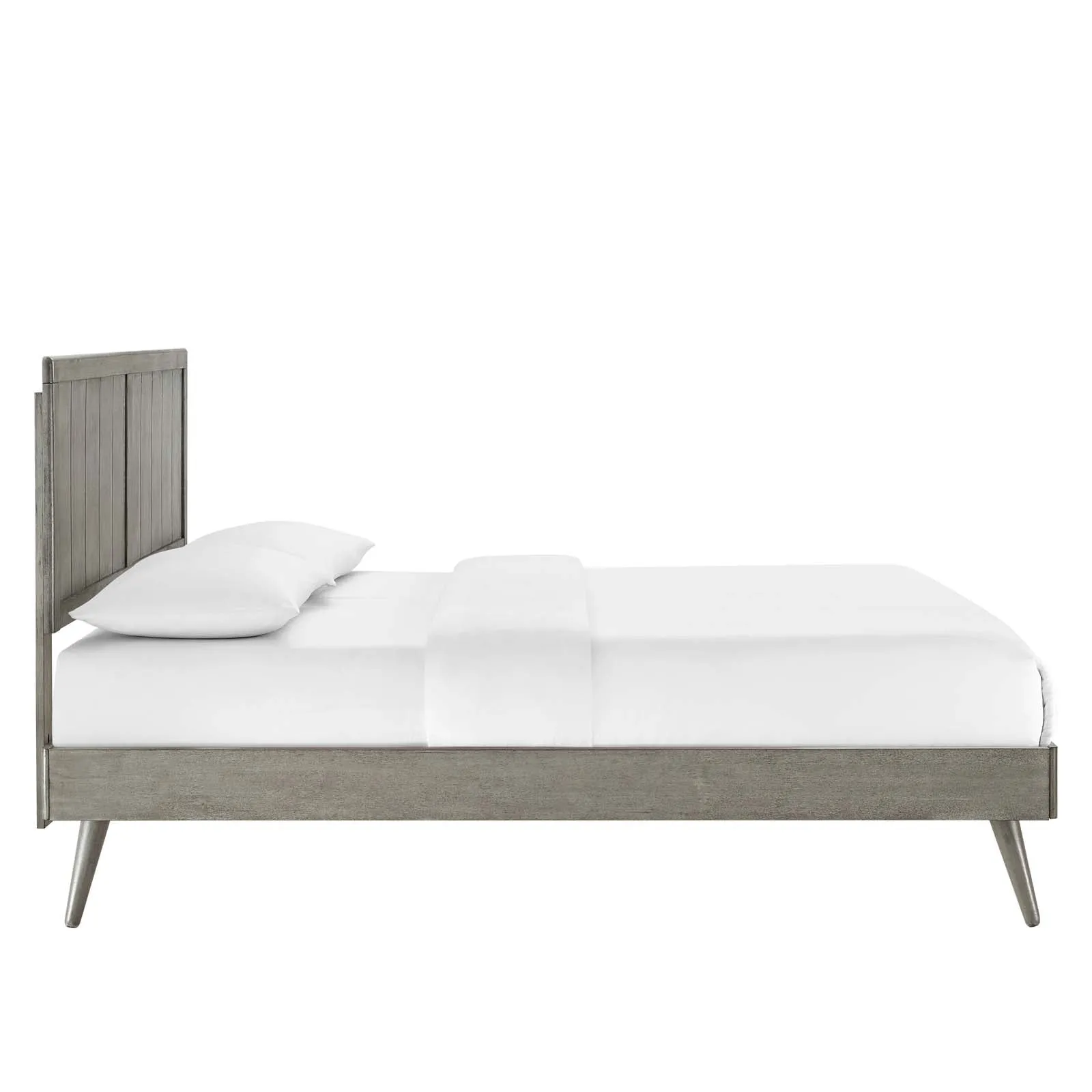 Alana Wood Platform Bed With Splayed Legs