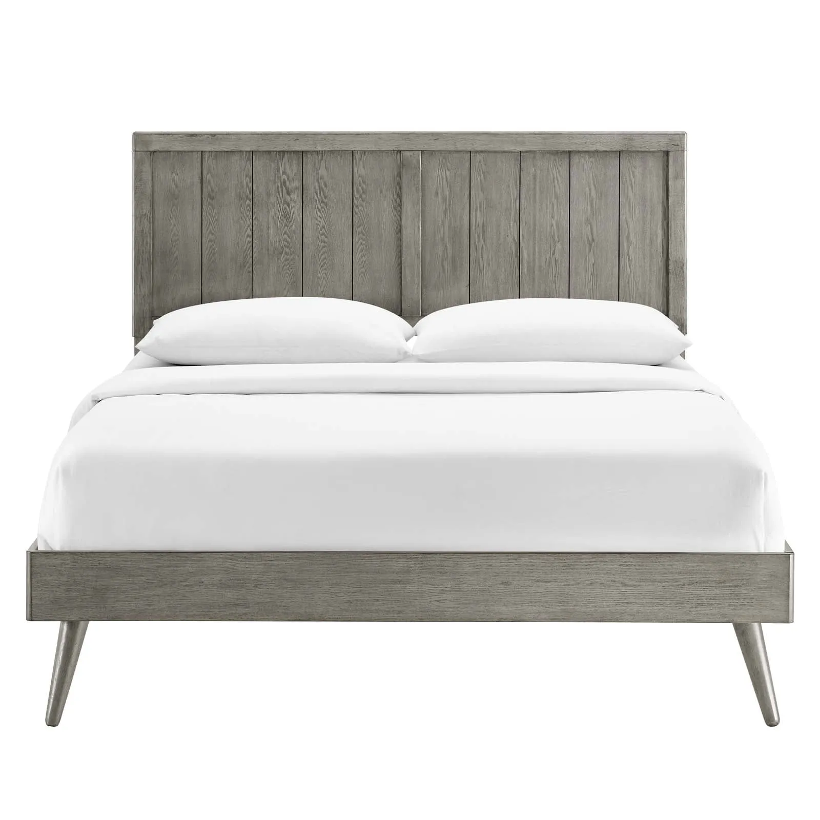 Alana Wood Platform Bed With Splayed Legs