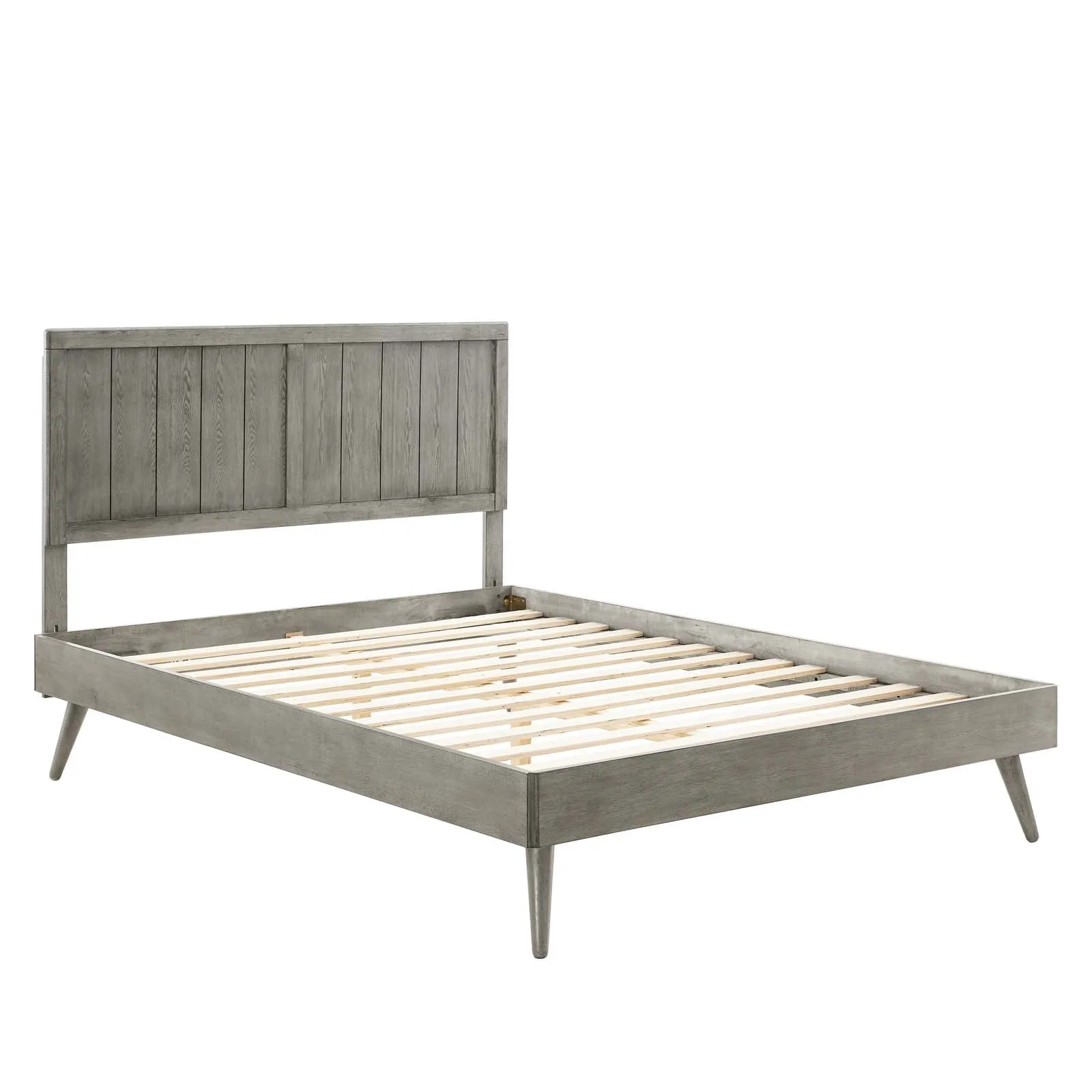 Alana Wood Platform Bed With Splayed Legs