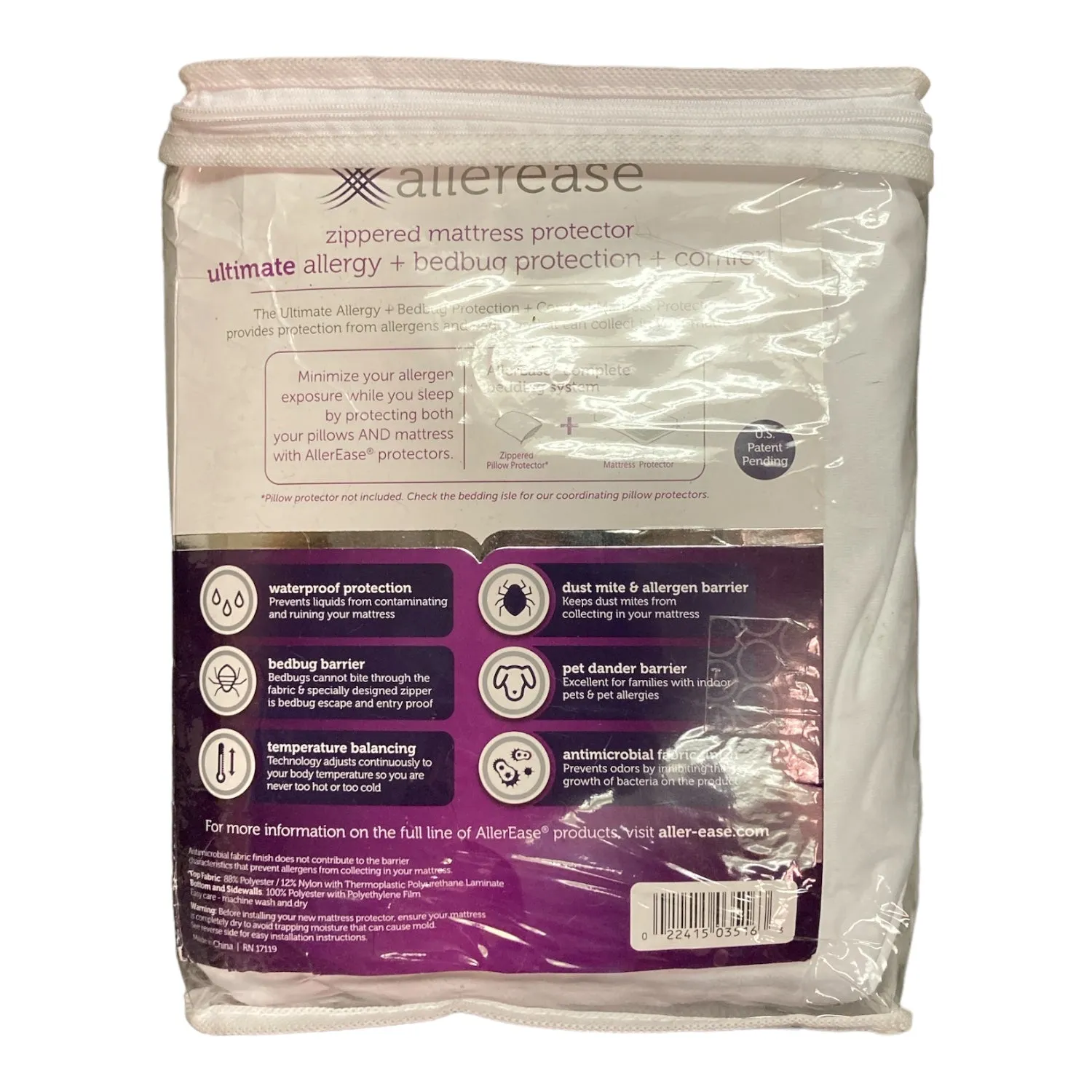 AllerEase Ultimate Allergy Protection and Comfort Zippered Mattress Protector