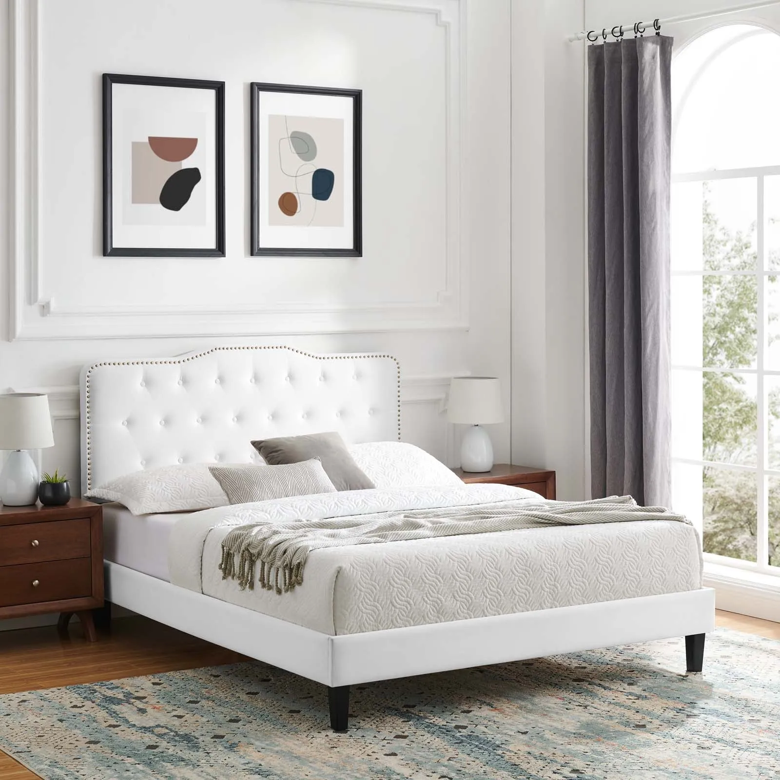 Amber Tufted Performance Velvet Platform Bed by Modway