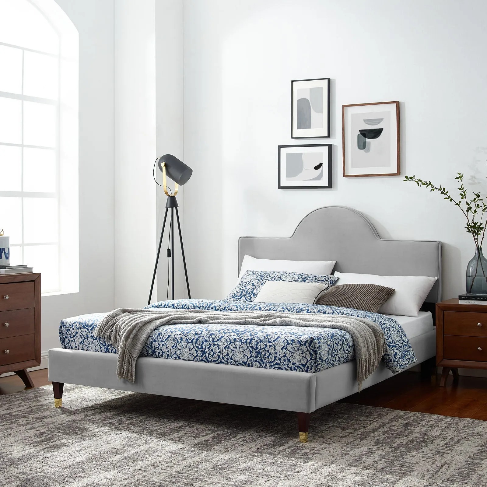 Aurora Performance Velvet Bed by Modway