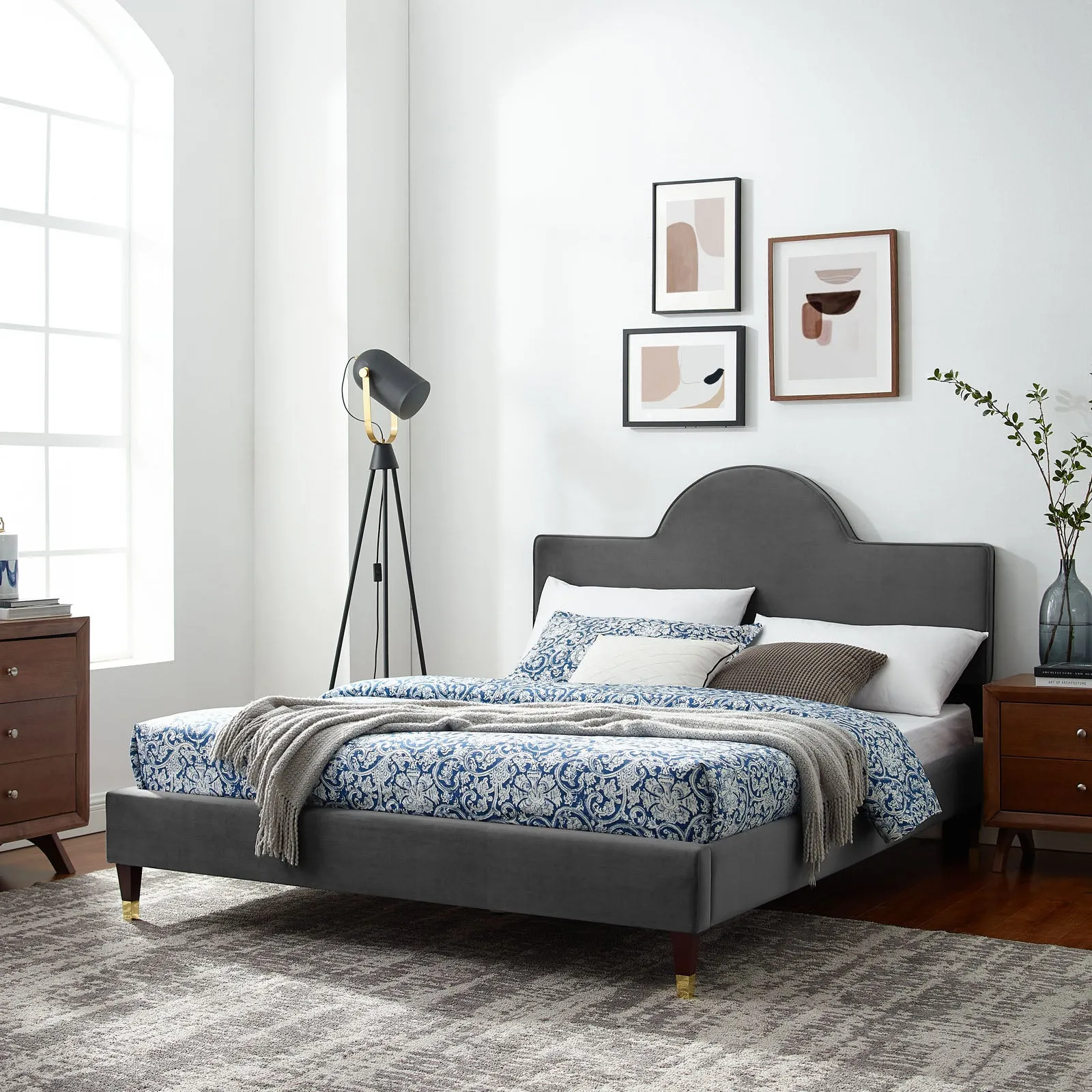 Aurora Performance Velvet Bed by Modway