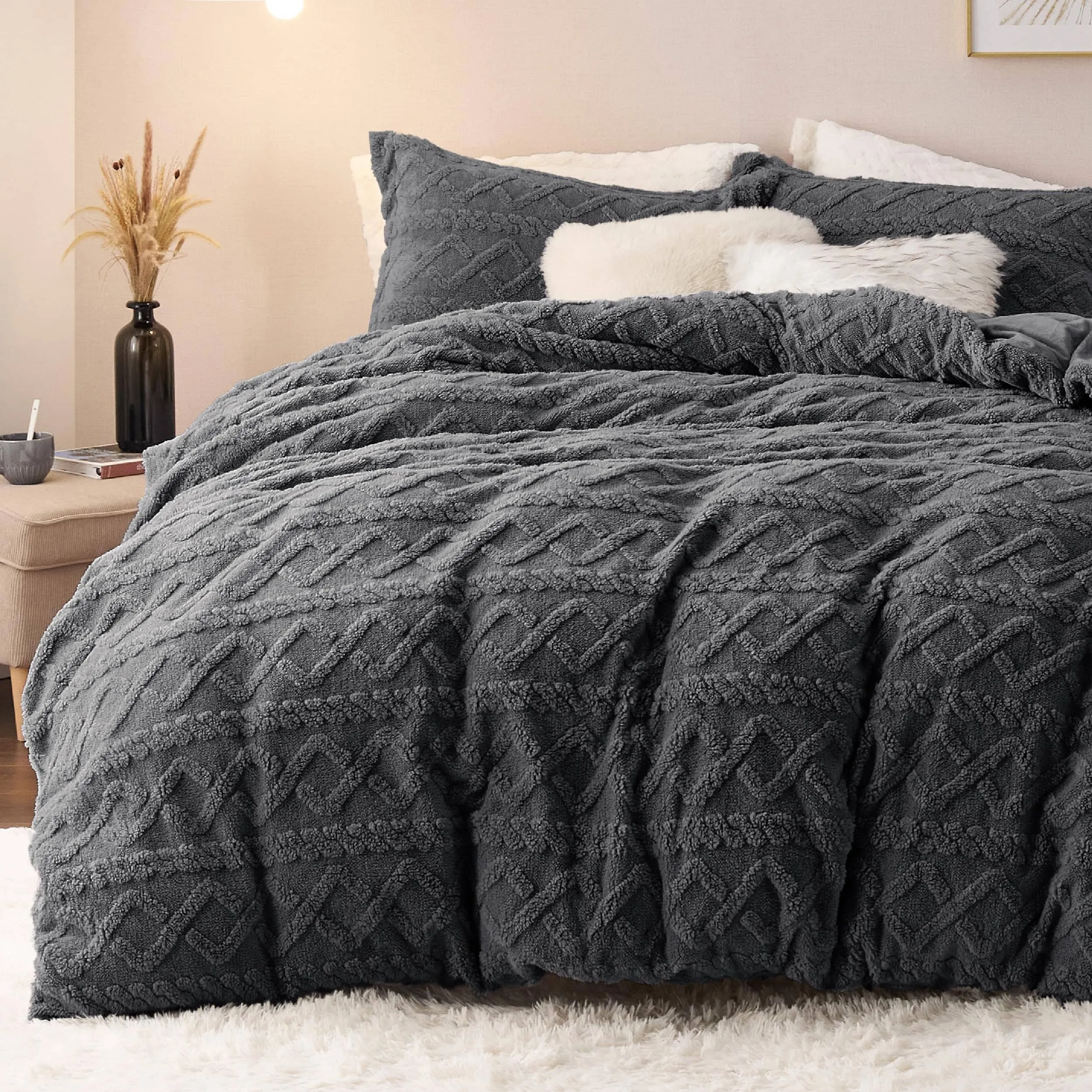 Bedsure Fluffy Boho Duvet Cover Set