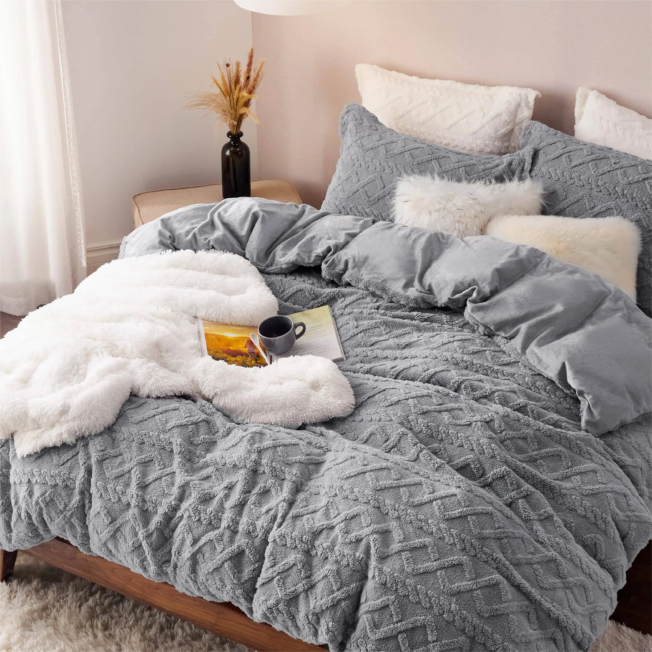 Bedsure Fluffy Boho Duvet Cover Set