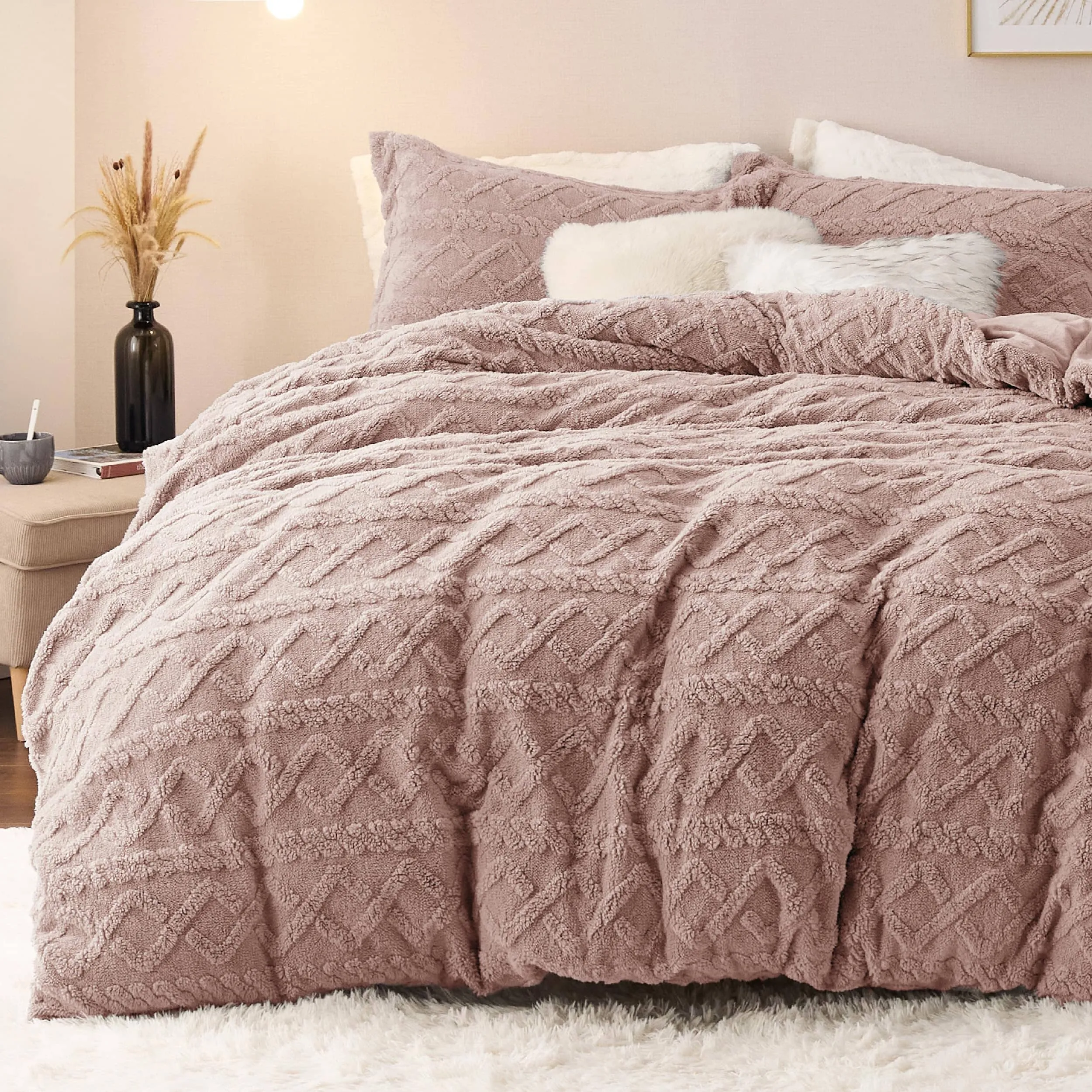 Bedsure Fluffy Boho Duvet Cover Set