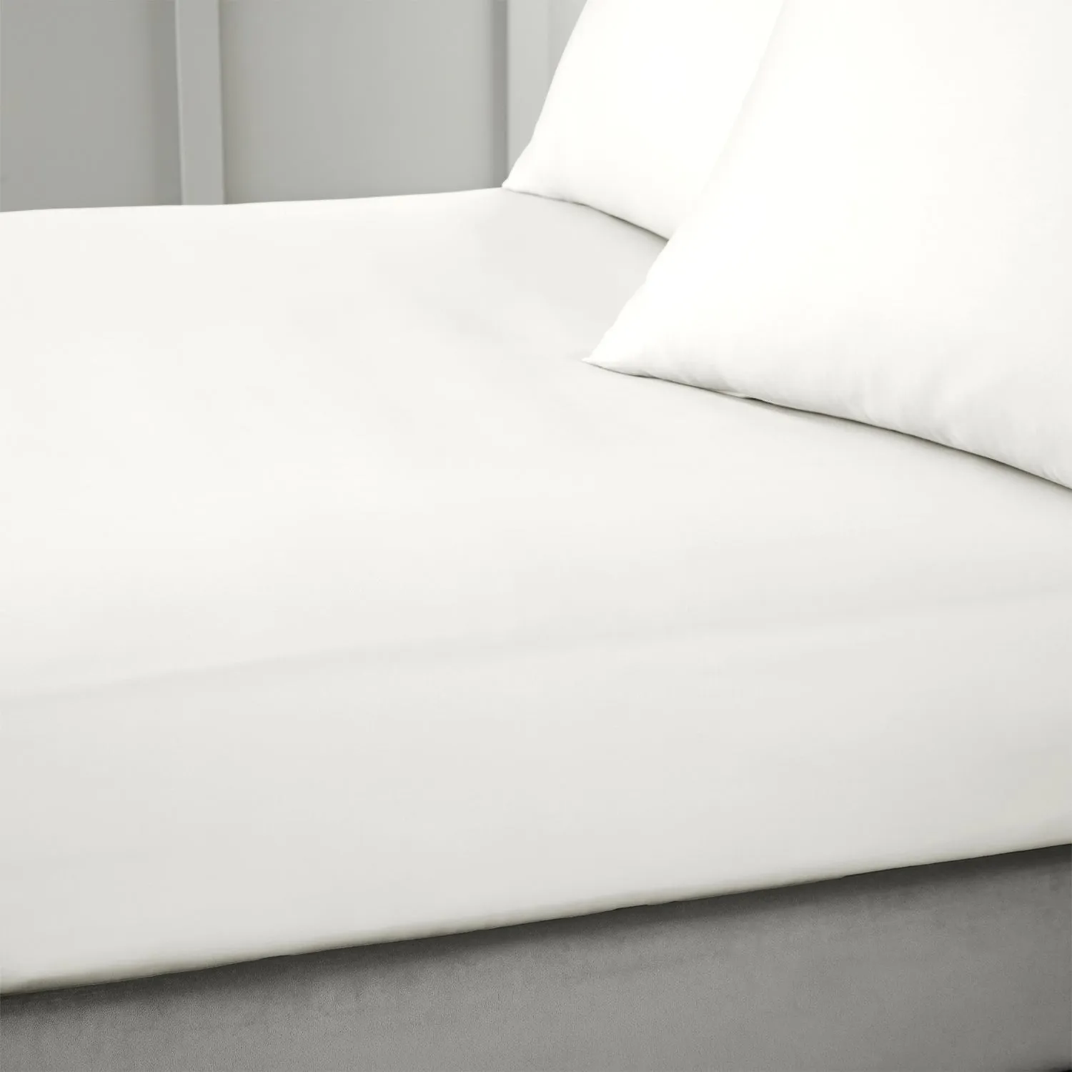 Bianca Cream 400TC Cotton Sateen Fitted Sheet