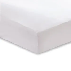 Bianca White 400TC 100% Cotton Sateen Extra Deep (36cm) Fitted Sheet