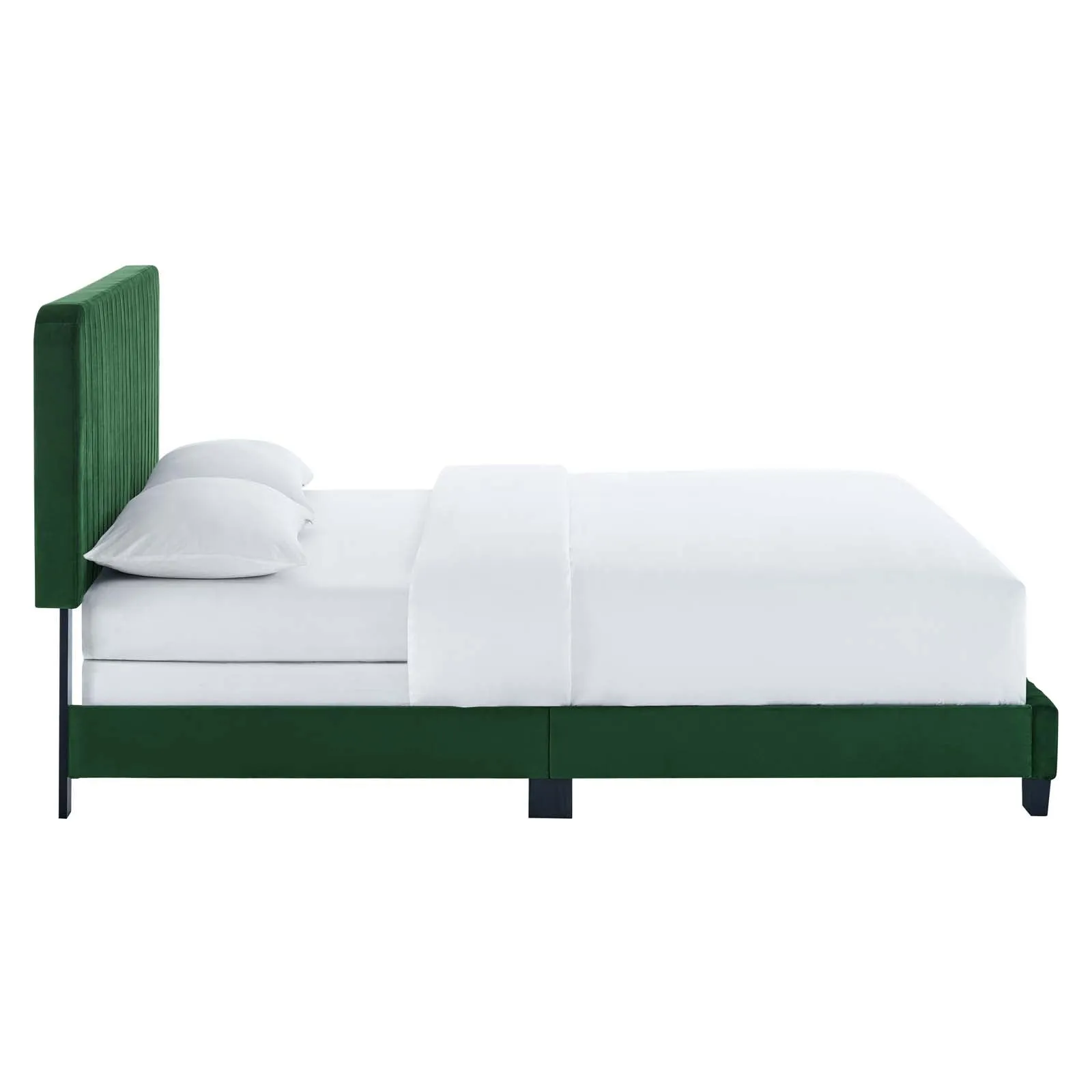 Celine Channel Tufted Performance Velvet Full Bed Emerald MOD-6331-EME