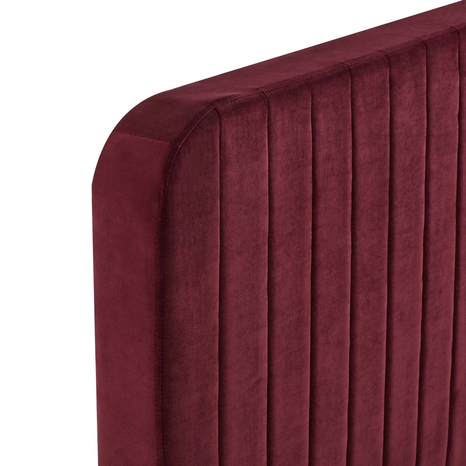 Celine Channel Tufted Performance Velvet Full Platform Bed Maroon MOD-6335-MAR