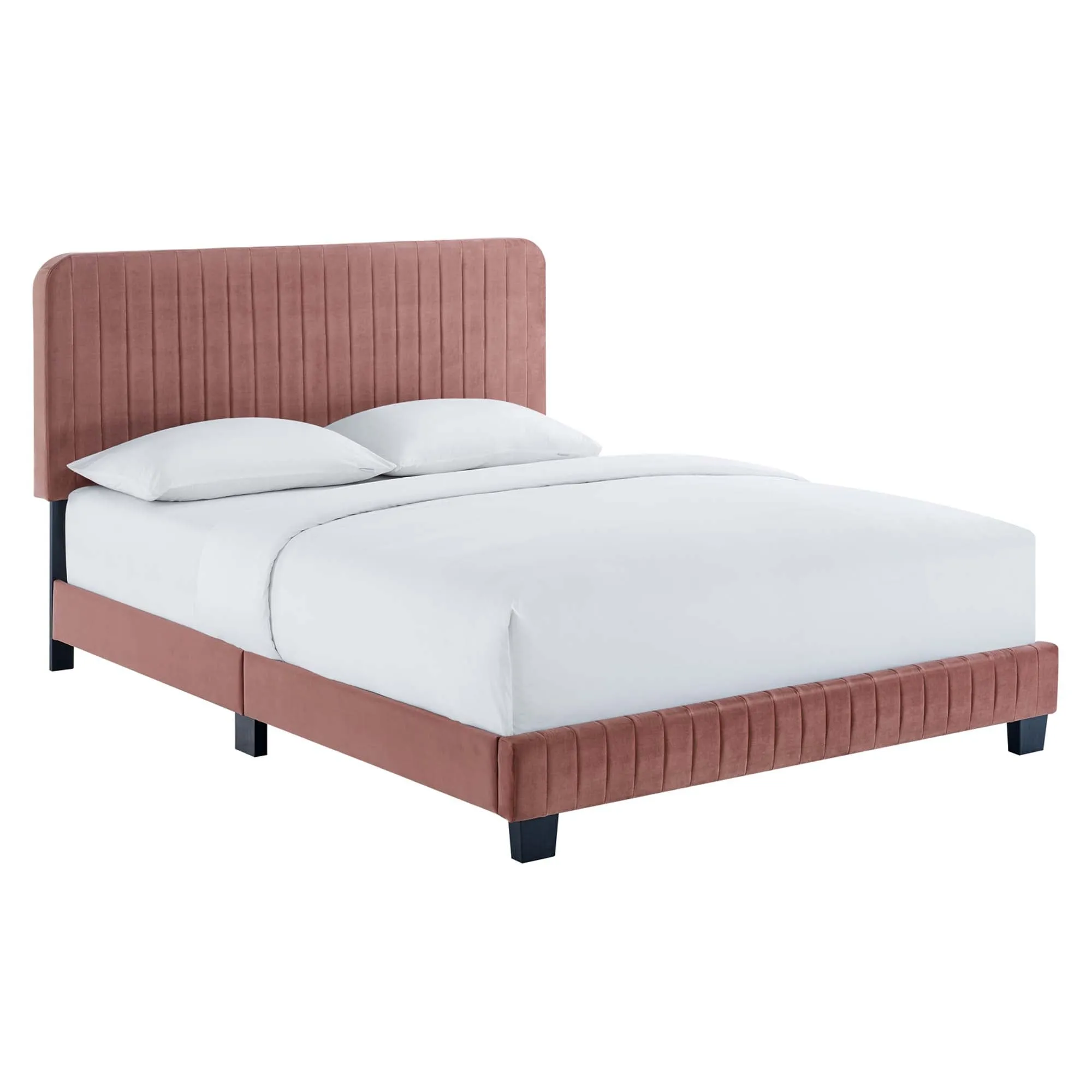 Celine  Channel Tufted Performance Velvet  Platform Bed