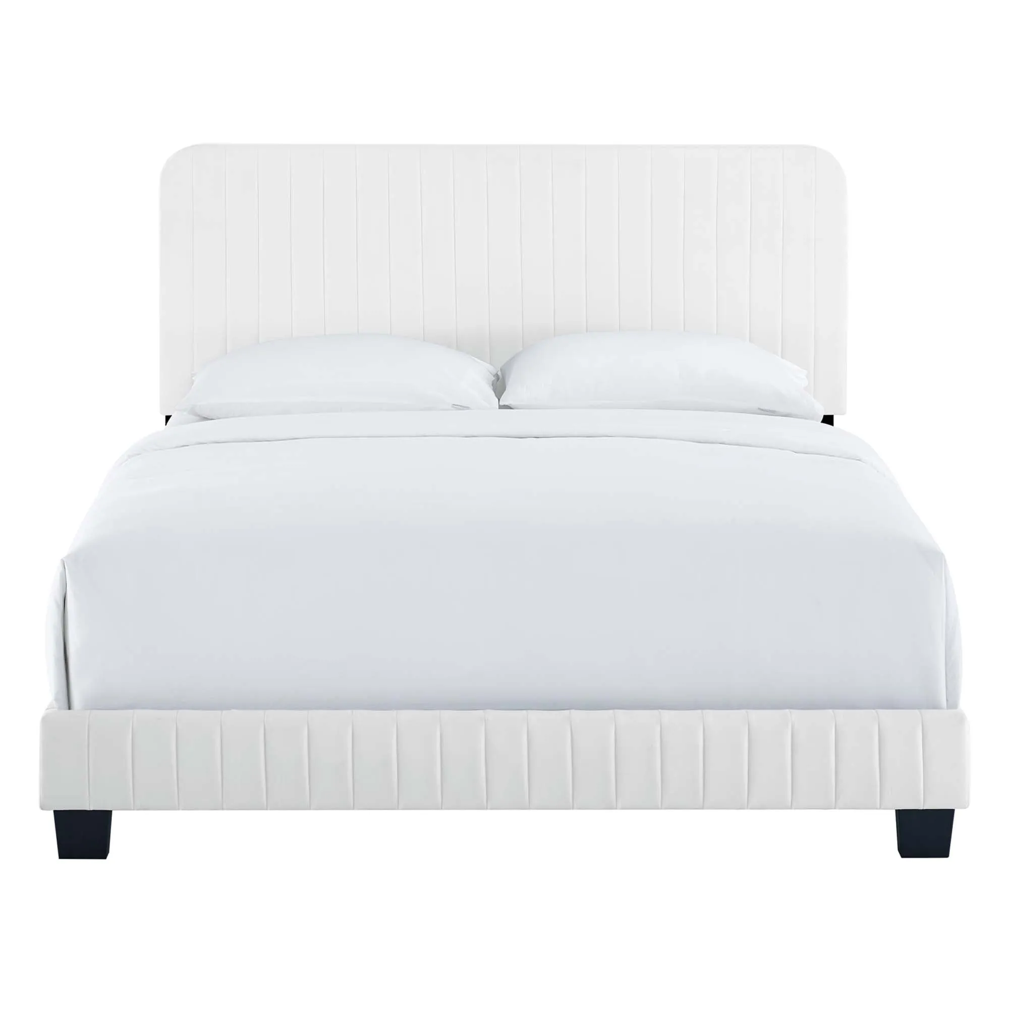 Celine  Channel Tufted Performance Velvet  Platform Bed