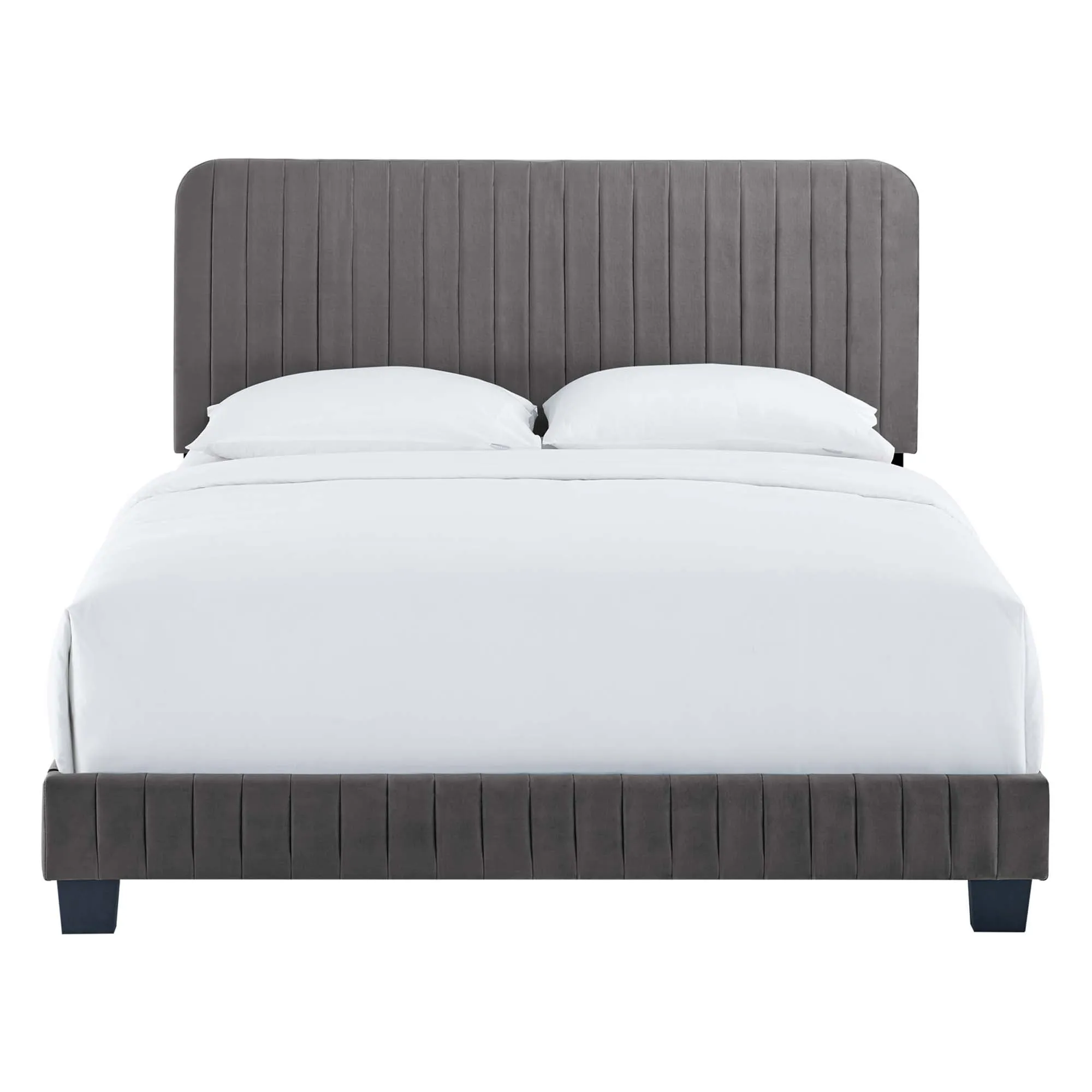 Celine  Channel Tufted Performance Velvet  Platform Bed