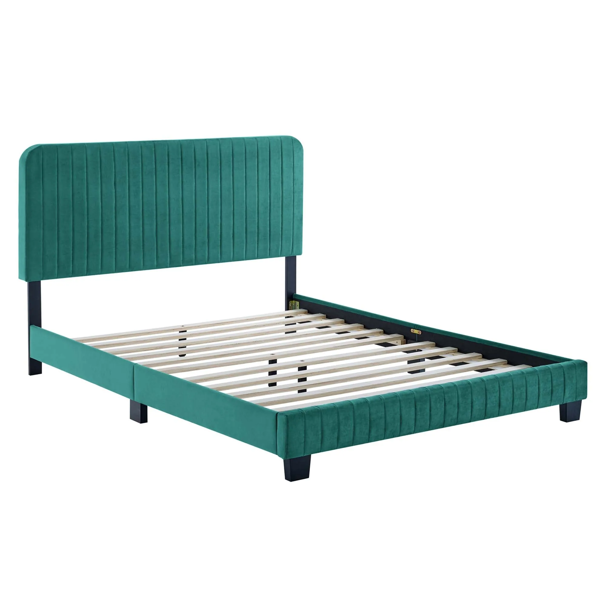 Celine  Channel Tufted Performance Velvet  Platform Bed