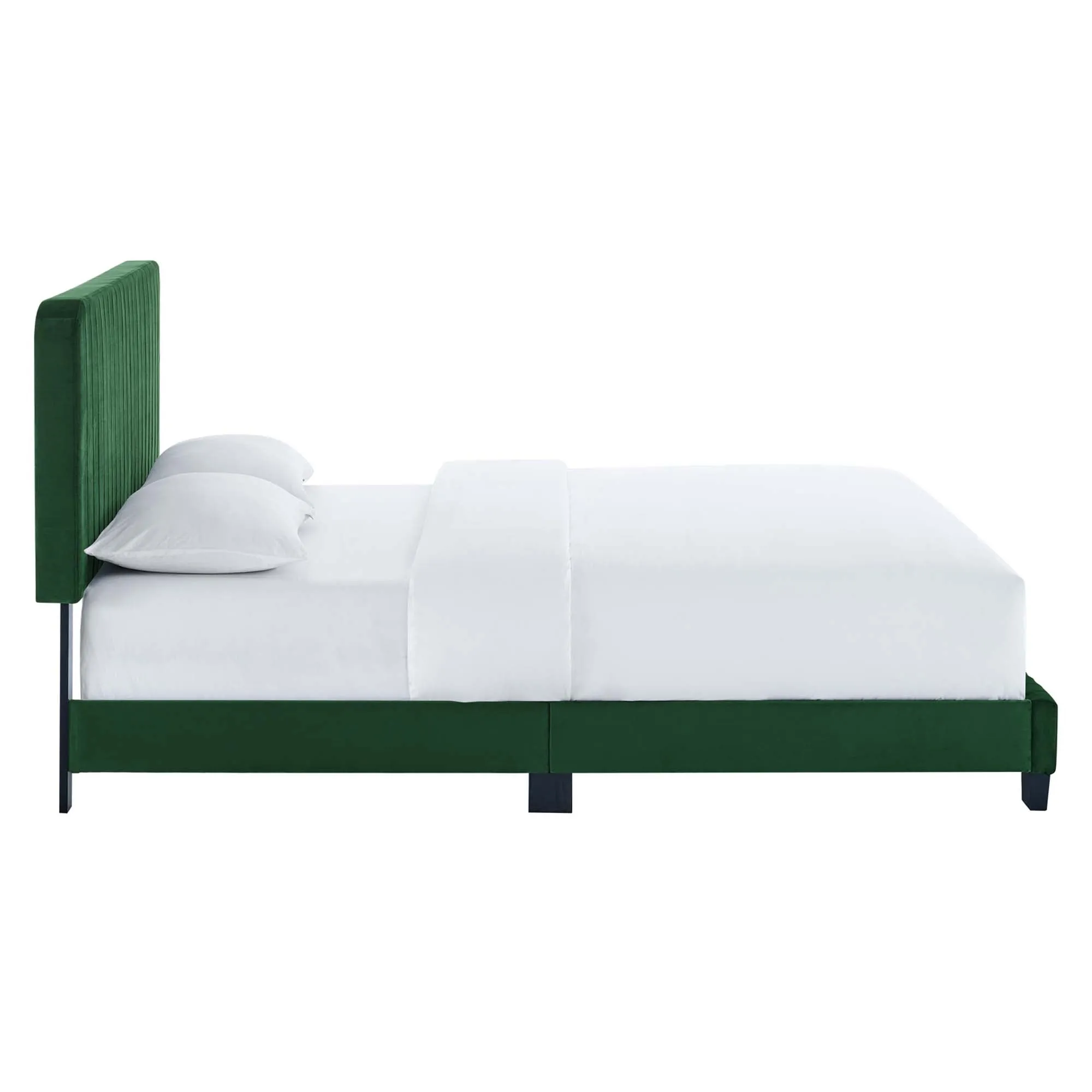 Celine  Channel Tufted Performance Velvet  Platform Bed