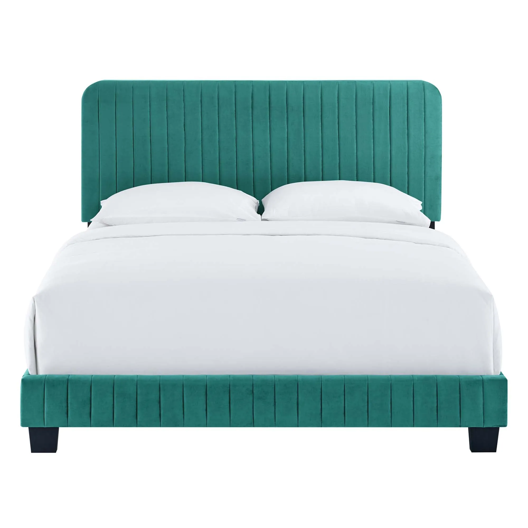 Celine  Channel Tufted Performance Velvet  Platform Bed