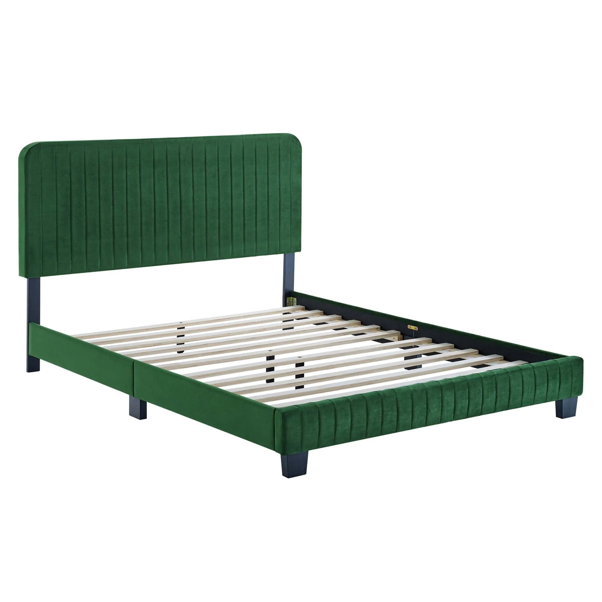 Celine  Channel Tufted Performance Velvet  Platform Bed