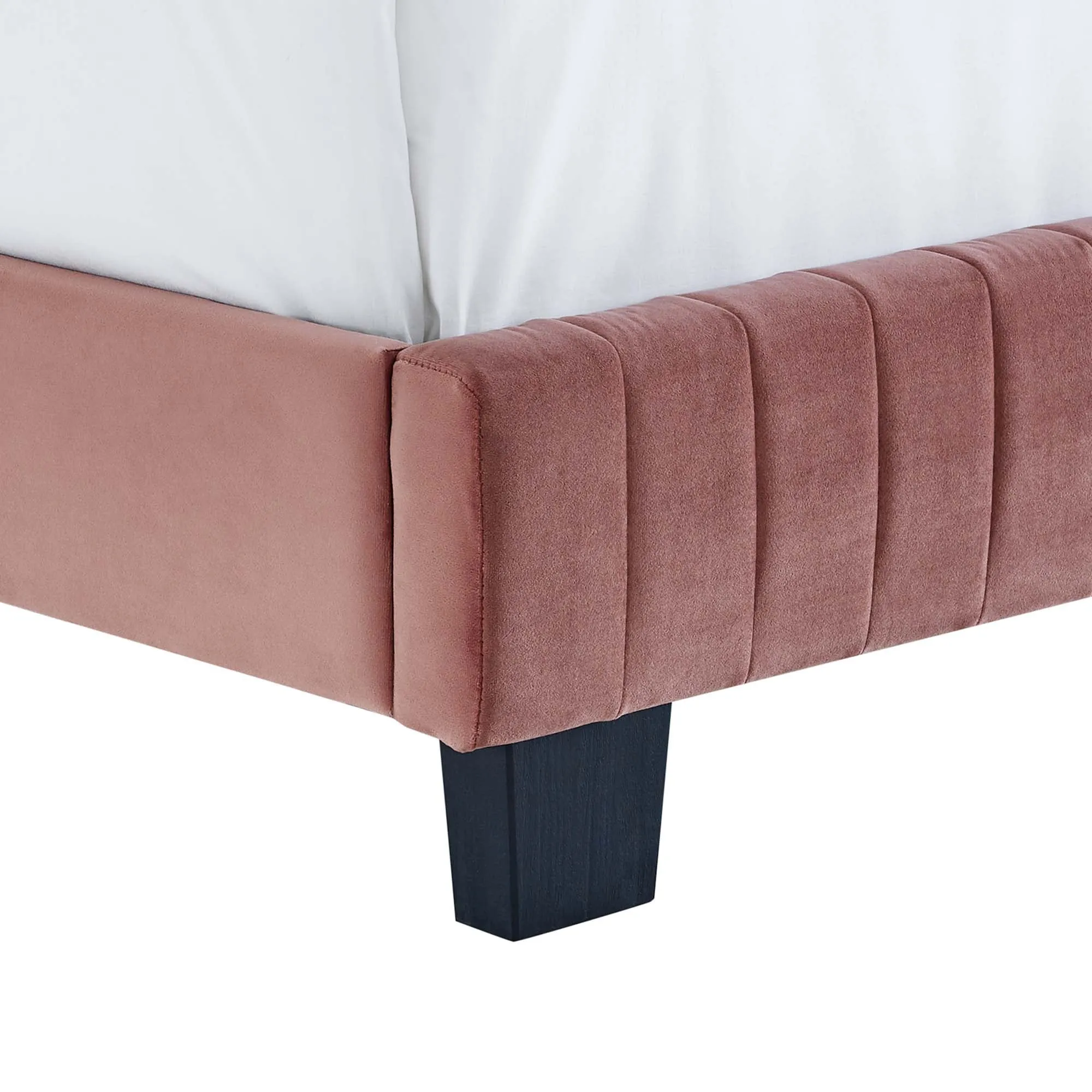 Celine  Channel Tufted Performance Velvet  Platform Bed