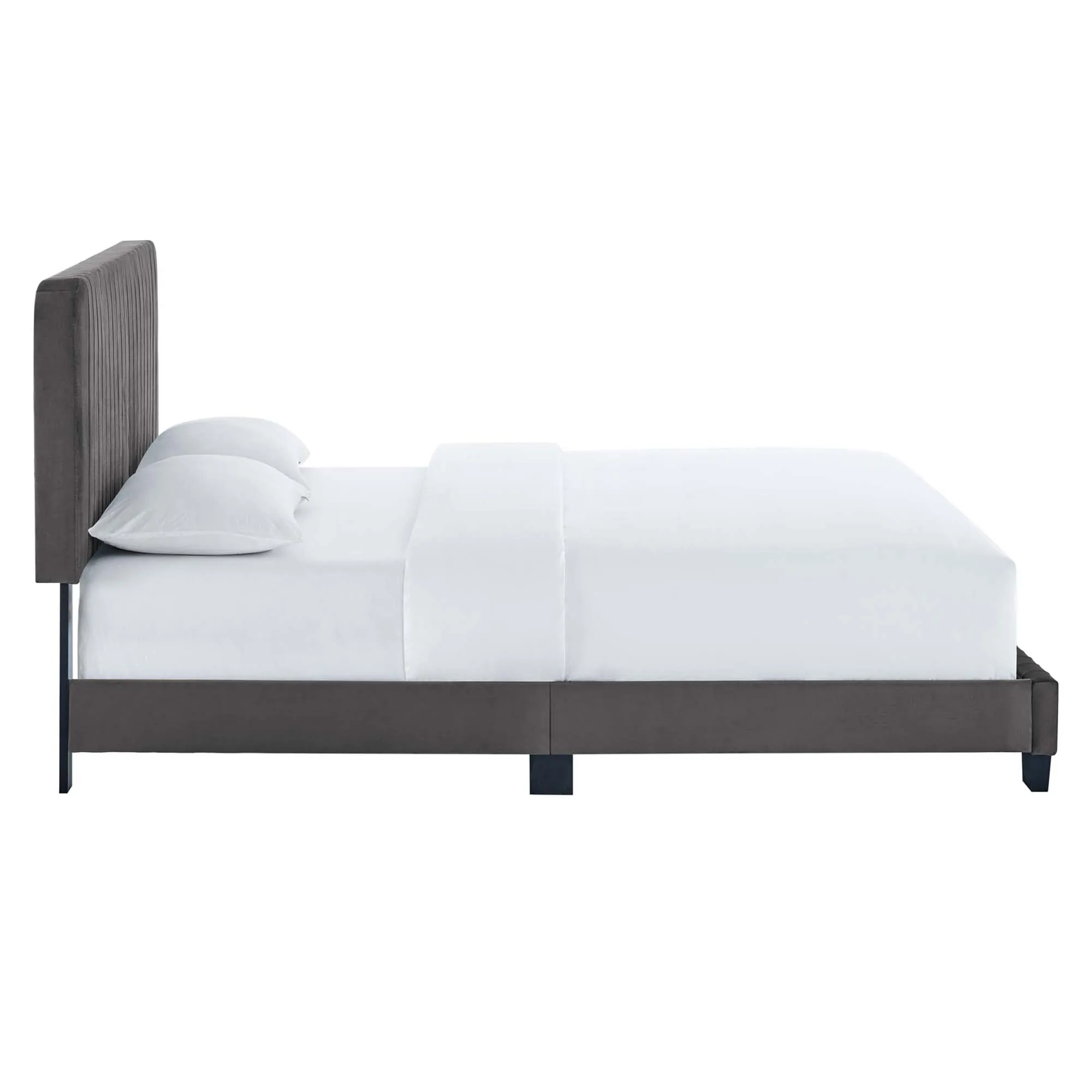 Celine  Channel Tufted Performance Velvet  Platform Bed