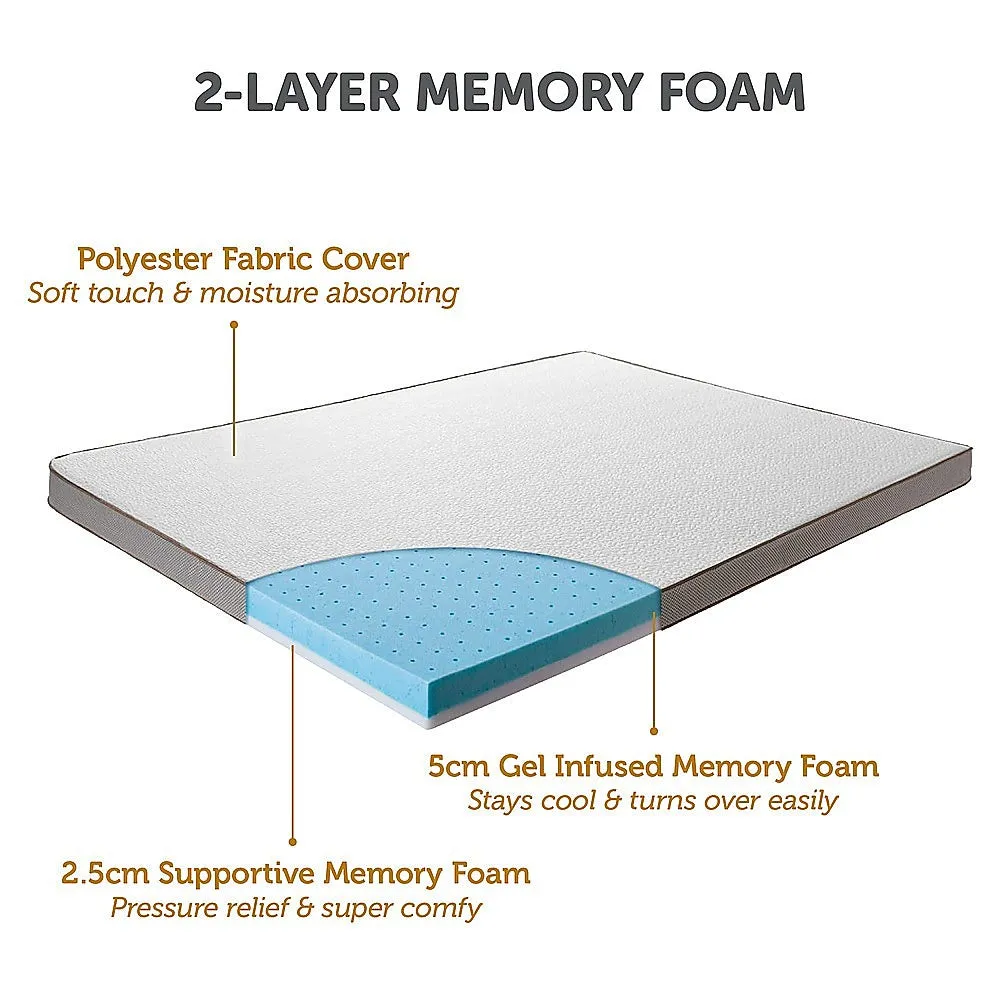 Cooling Gel Memory Foam Mattress Topper, Queen, Hypoallergenic - Palermo