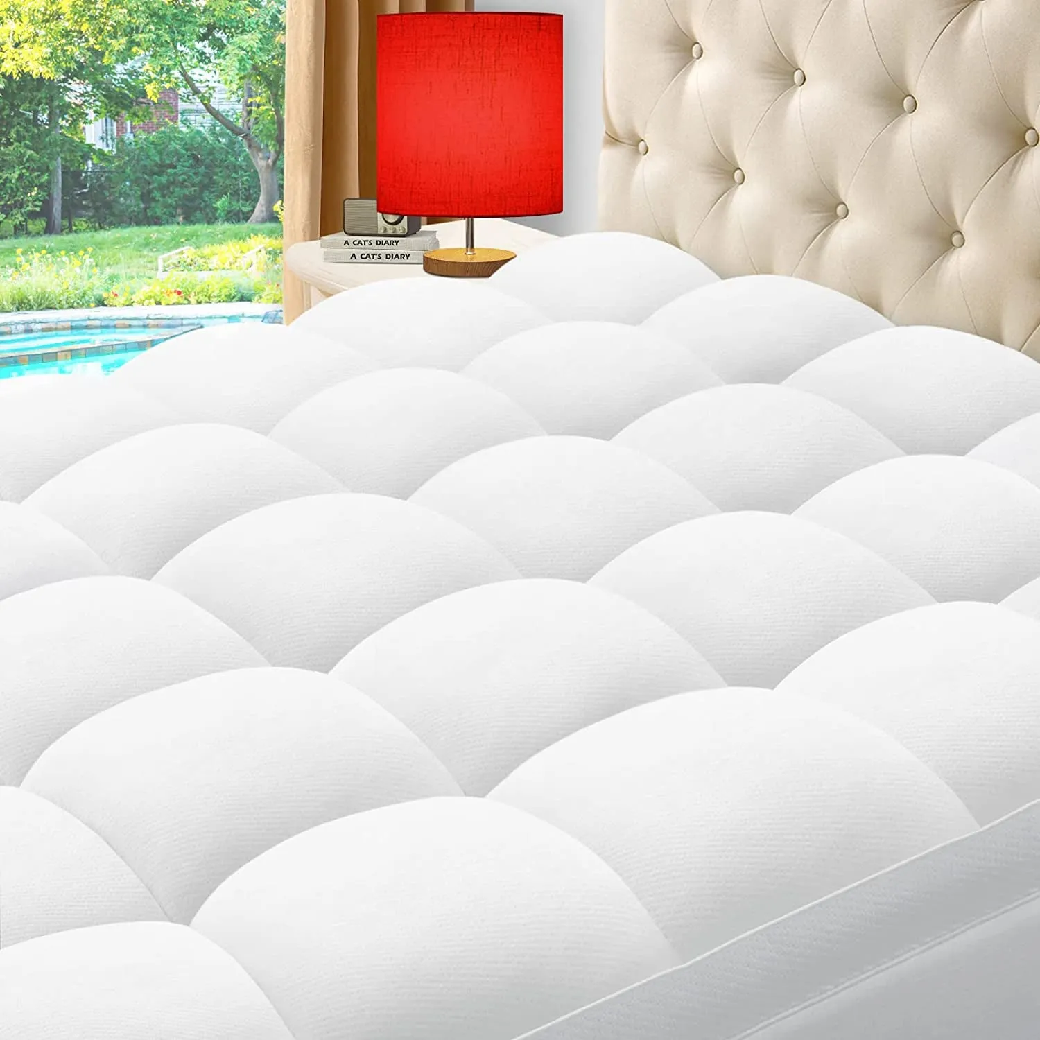 Cooling Mattress Topper for College Dorm, Thick Extra Duvet For Hot Sleepers