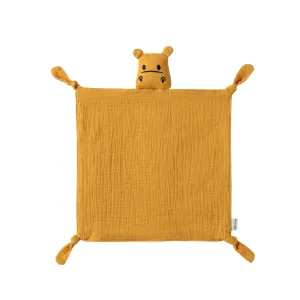 Cotton Baby Comforter Harry The Hippo in Mustard